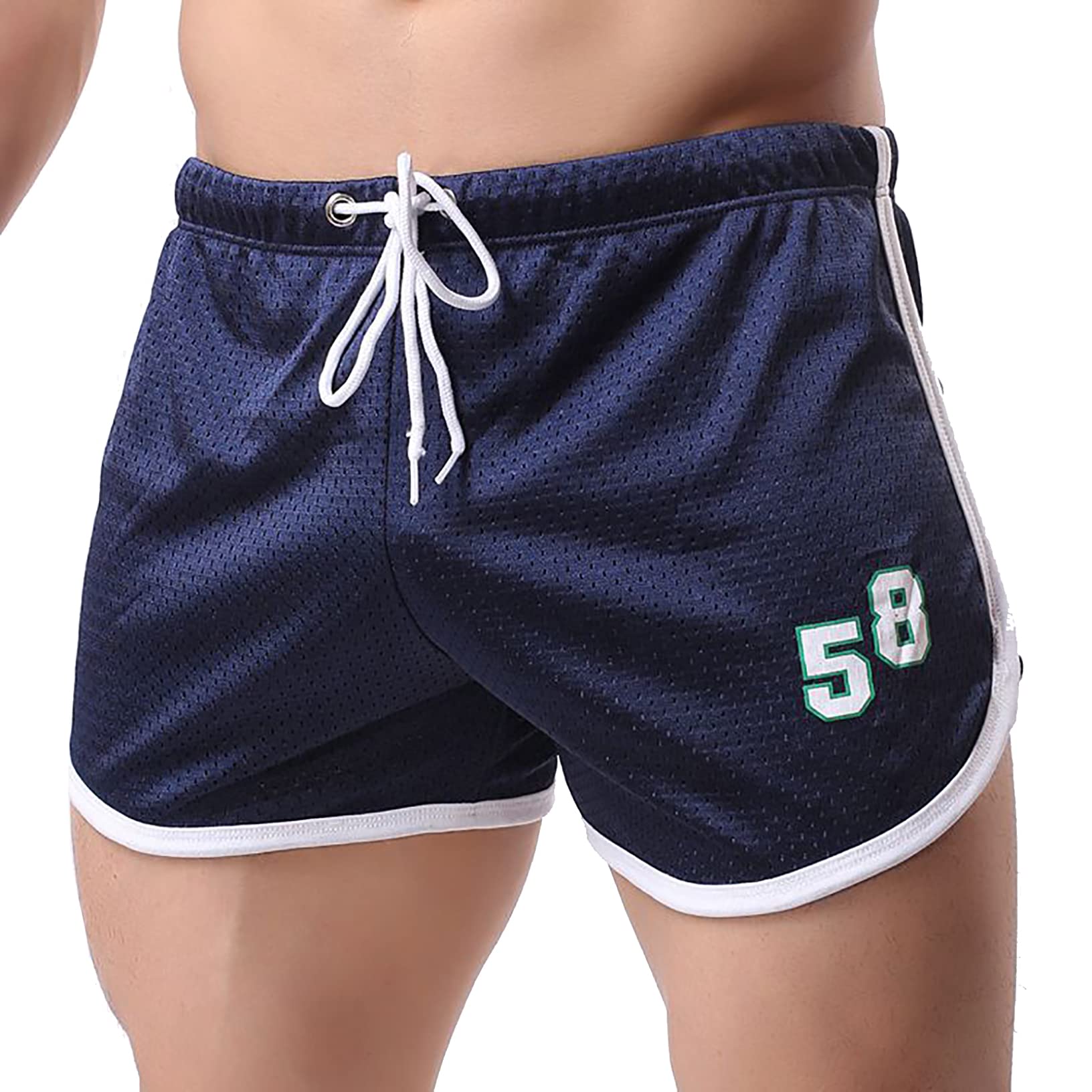 **Men's Athletic Basketball Shorts - Breathable Workout Shorts with Drawstring & Zipper Pockets - Perfect for Gym, Running, and Casual Wear**