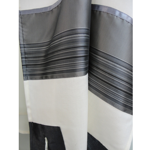 Premium Gray Wool Tallit Prayer Shawl - Handmade in Israel with Tzitzit - Bar Mitzvah & Jewish Religious Ceremonies - Perfect for Synagogue, Weddings & Spiritual Gatherings