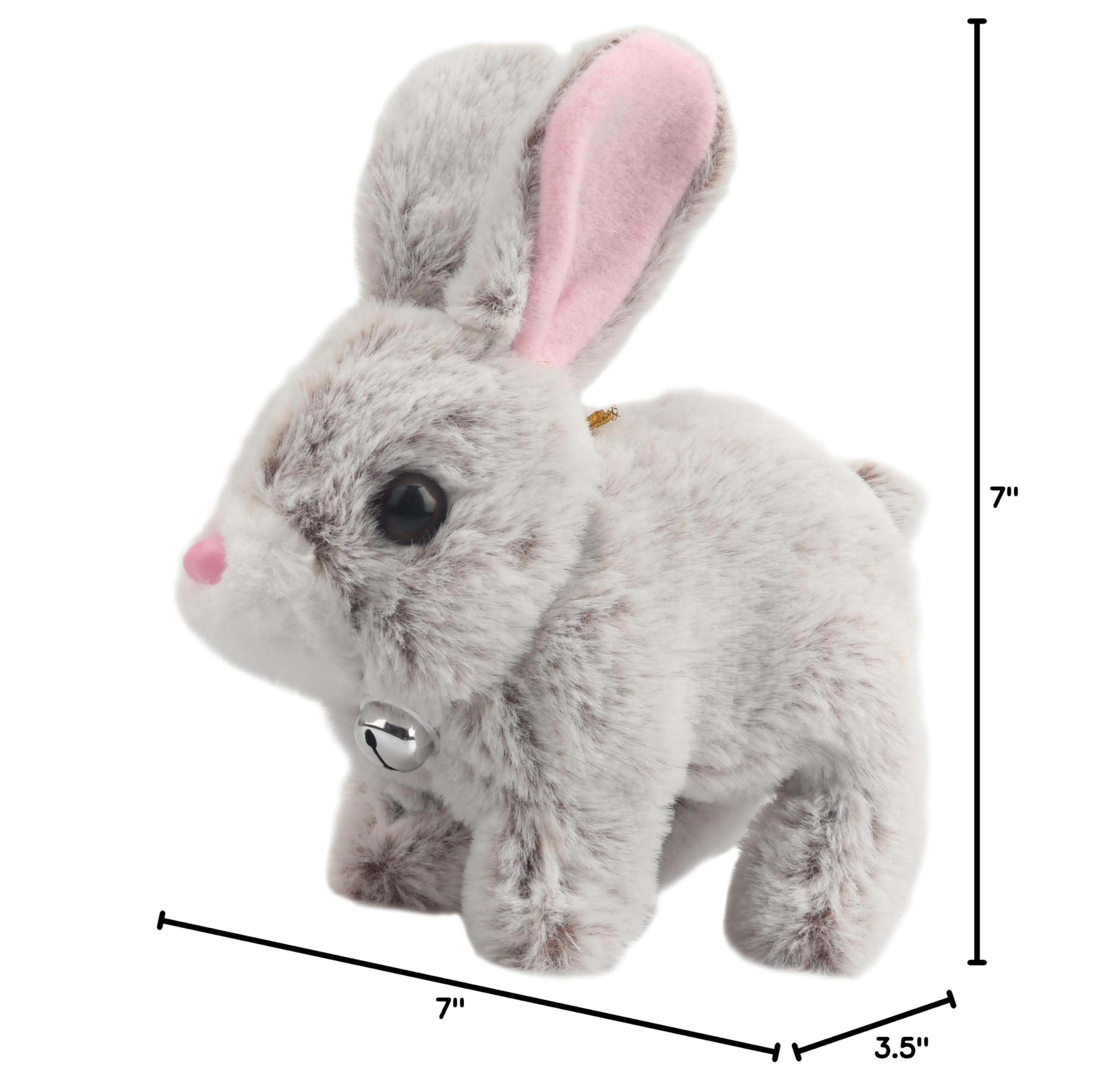 Realistic Interactive Plush Hopping Rabbit Toy for Toddlers & Kids - Walking, Wiggling Ears, Twitching Nose with Sounds - Perfect Easter, Christmas & Birthday Gift (Brown) | Fun Learning Pet Companion for Playtime & Bedtime