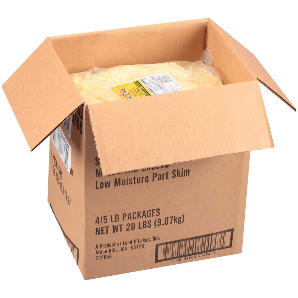 Land O Lakes Shredded Low Moisture Part Skim Mozzarella Cheese - 5 Pound (4 Pack) | Perfect for Pizza, Pasta & Italian Recipes | High-Quality Melting Cheese for Restaurants & Home Cooking