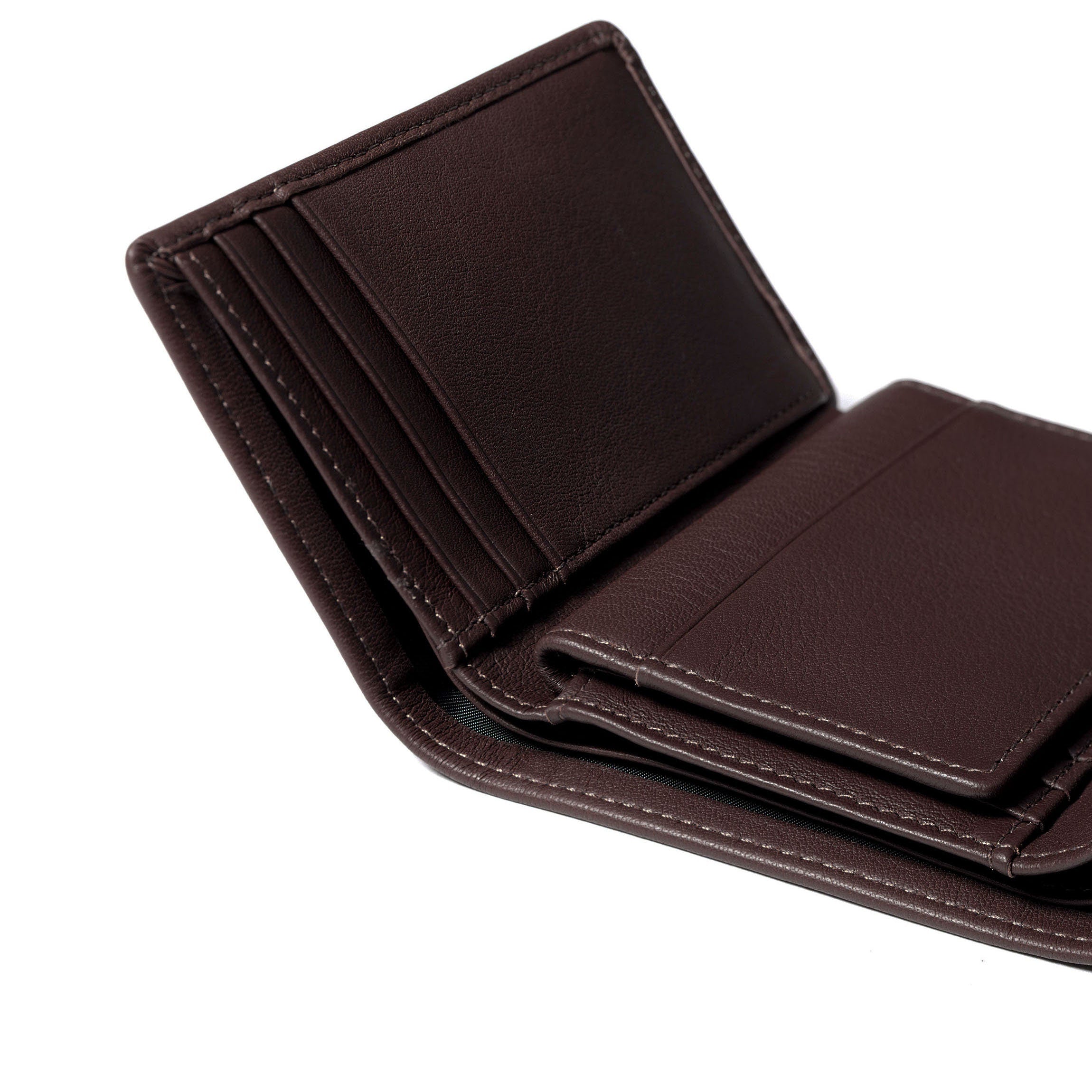 Premium RFID Blocking Trifold Wallet with Card Slots - Genuine Leather Brown Wallet for Men - Ideal for Travel, Business & Everyday Use