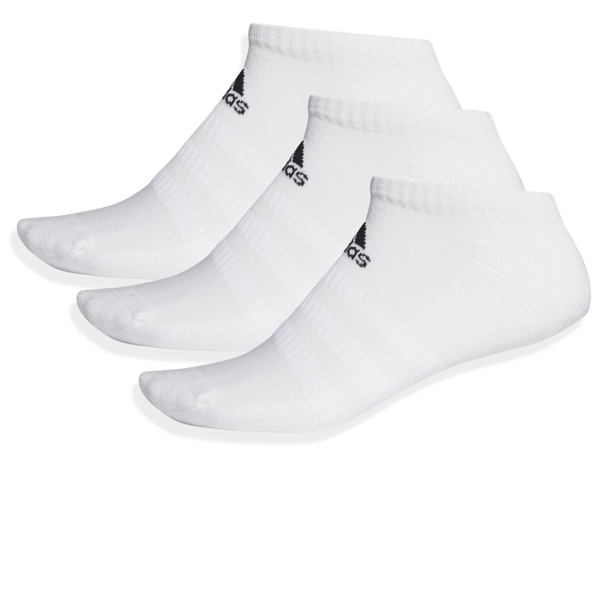 Adidas Low Cut Cushioned Athletic Socks - 3 Pairs Pack - White Sports Socks for Running, Gym & Everyday Comfort