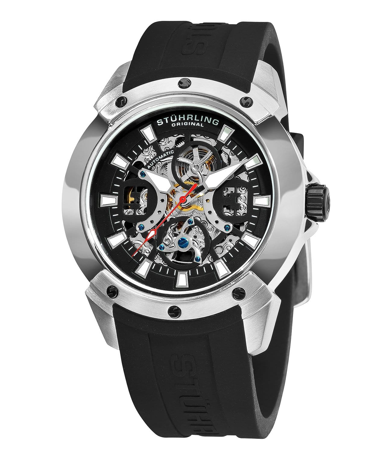 Legacy 266 Automatic 46mm Skeleton Watch for Men - Stainless Steel Mechanical Timepiece with Transparent Dial | Perfect for Business, Formal Events & Luxury Gift Giving