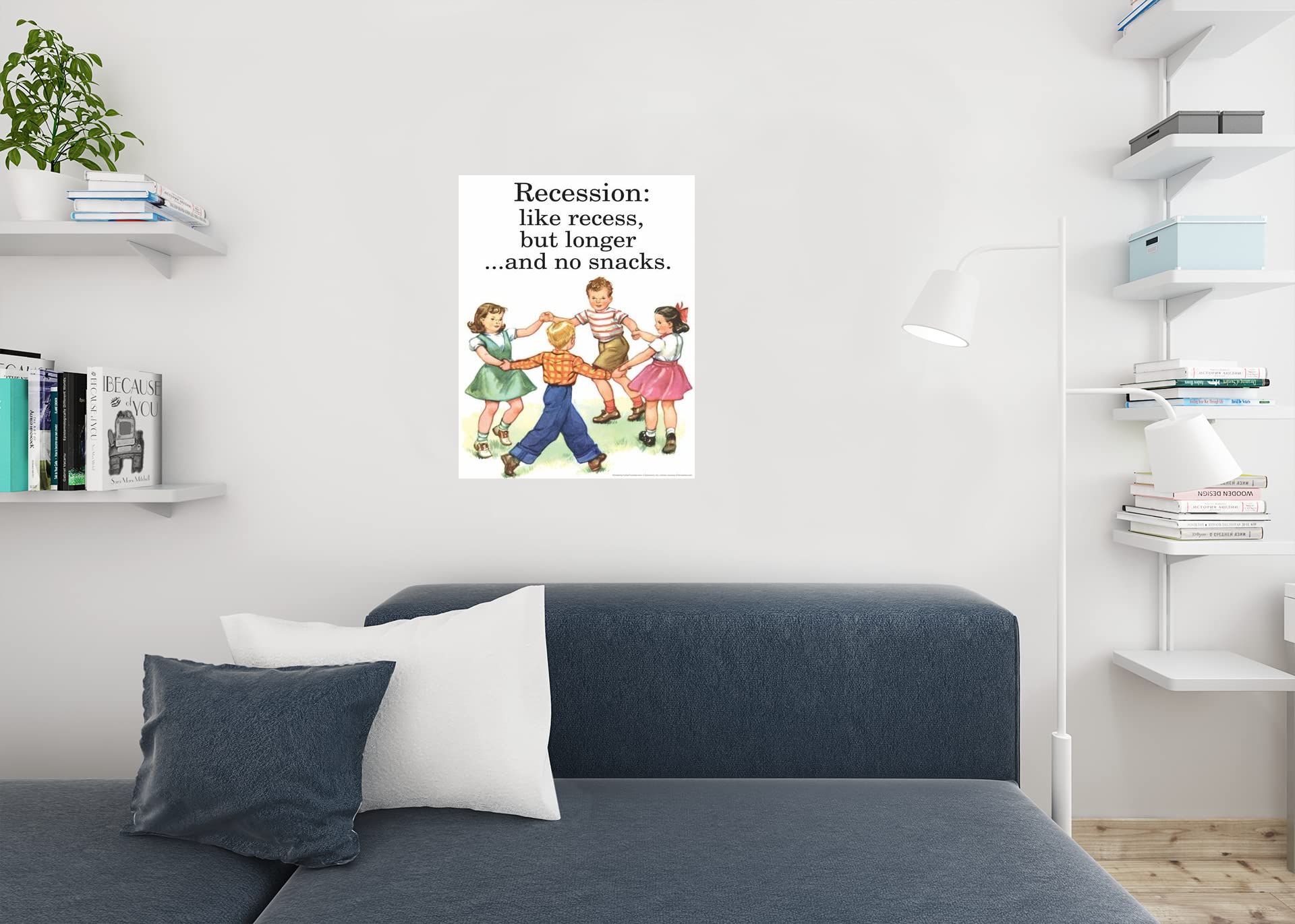 Funny Recession Wall Art Print - 24x36 Inch Humorous Poster for Home & Office Decor - Perfect for Living Room, Bedroom, or Workspace