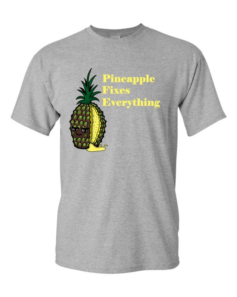 Pineapple Fixes Everything Funny Adult T-Shirt - Trendy Graphic Tee for Casual Wear, Gifts & Summer Outfits