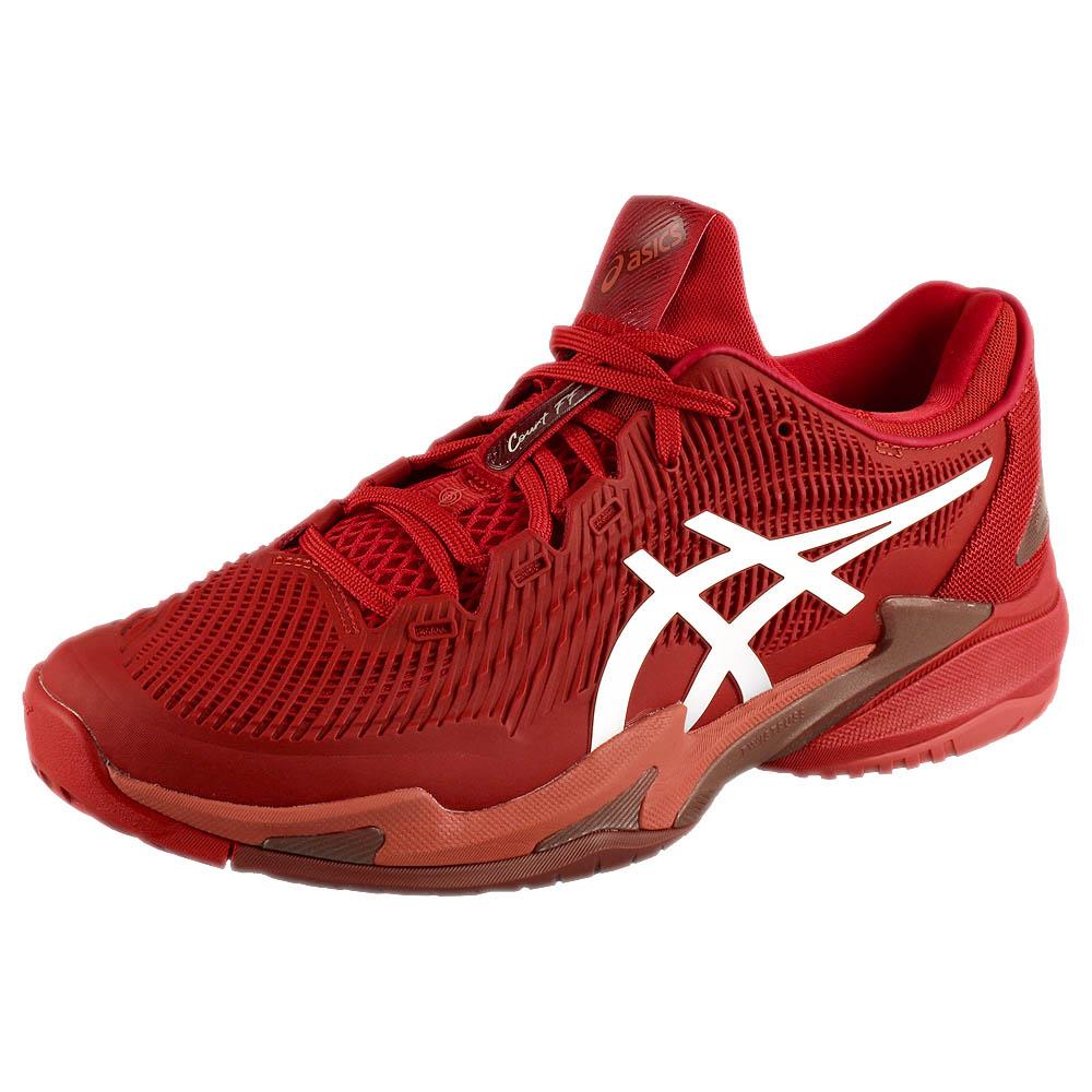 ASICS Men's Court FF 3 Novak Tennis Shoes - Cranberry/White - High-Performance Tennis Footwear for Competitive Play & Court Training