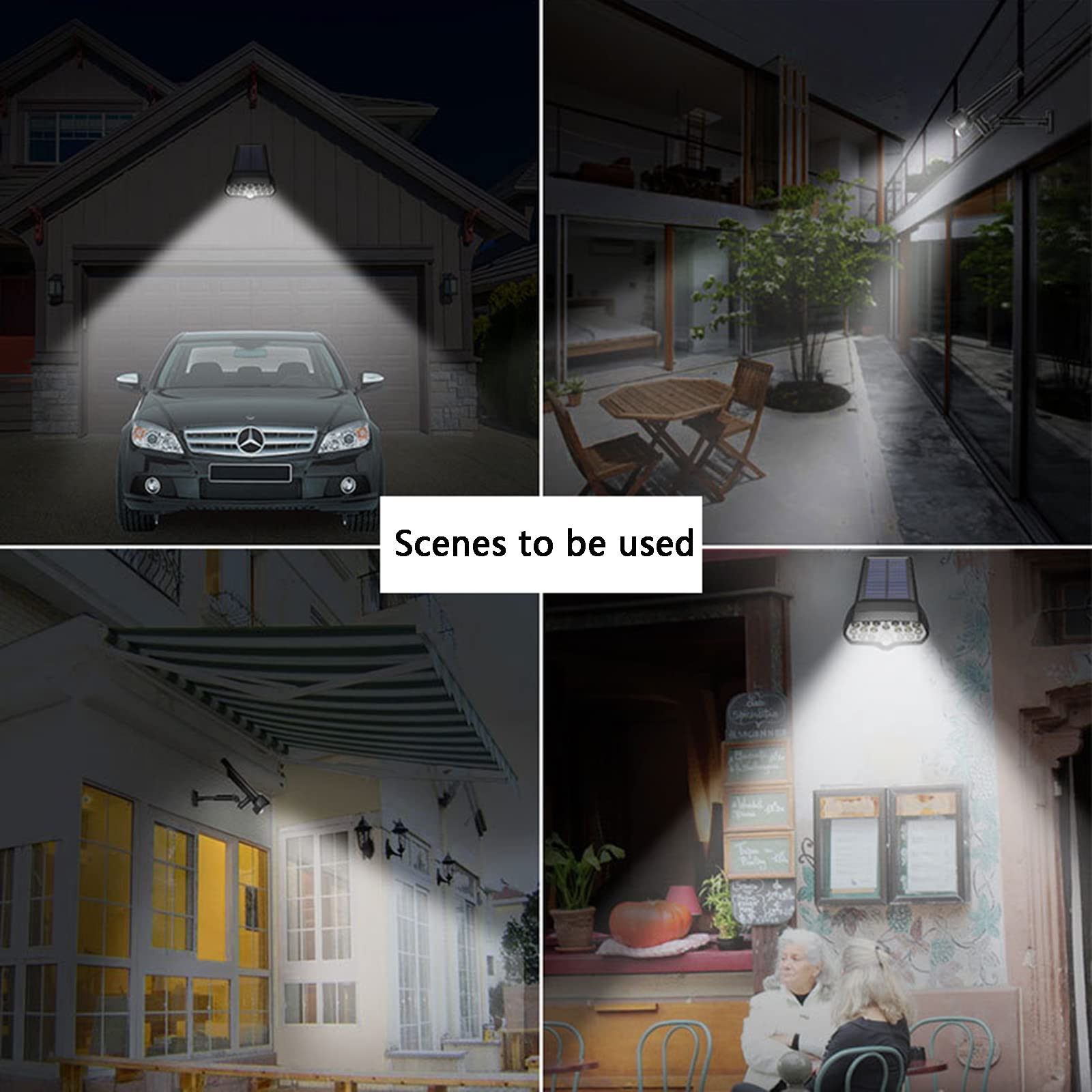 Solar Security Light Outdoor - 360° Adjustable Motion Sensor Solar Powered Wall Light with Dummy Camera for Garden, Door, Pathway, Yard & Garage | Weatherproof LED Night Light for Home Safety & Property Protection
