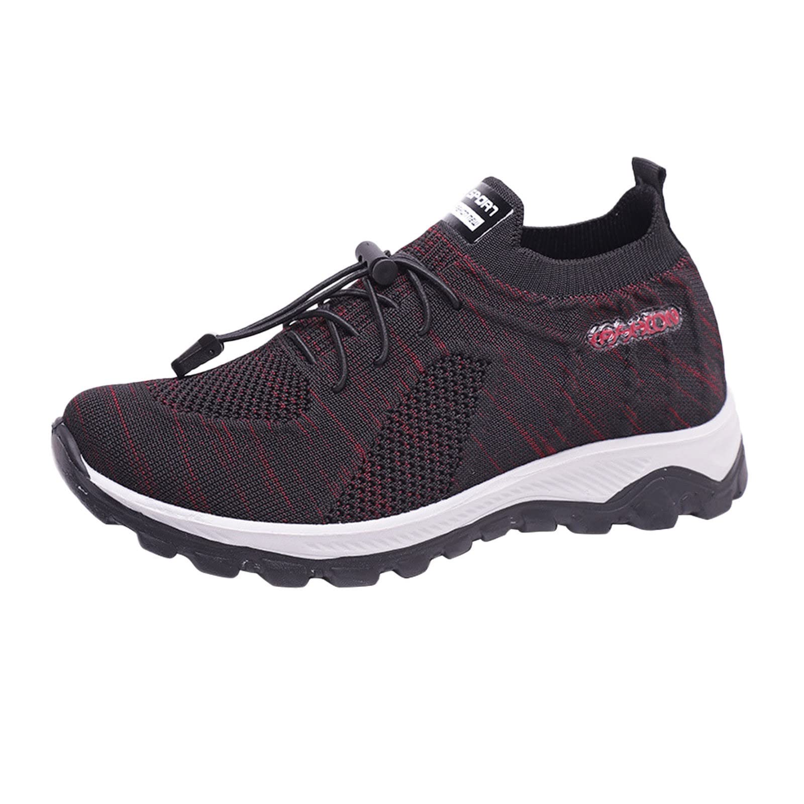 NONGJXCR Women's Casual Sneakers - Breathable Mesh Flat Shoes with Soft Sole & Lace-Up Design | Perfect for Walking, Running, Gym & Everyday Wear | Air Gray