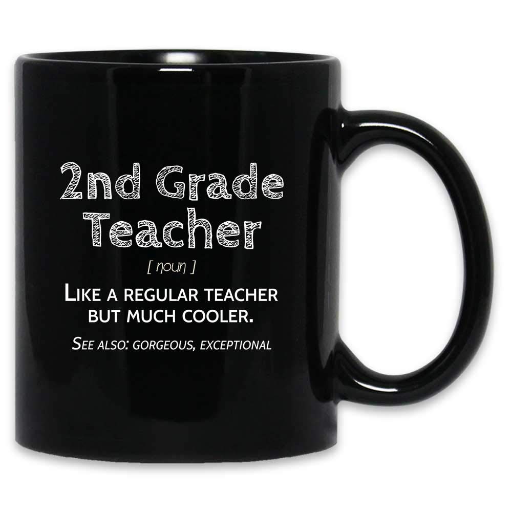 Funny 2nd Grade Teacher Definition Coffee Mug | 11 Oz Black Ceramic Cup for Women | Perfect Gift for Educators, Professors & School Staff | Great for Coffee, Tea & Hot Drinks in Classroom or Office