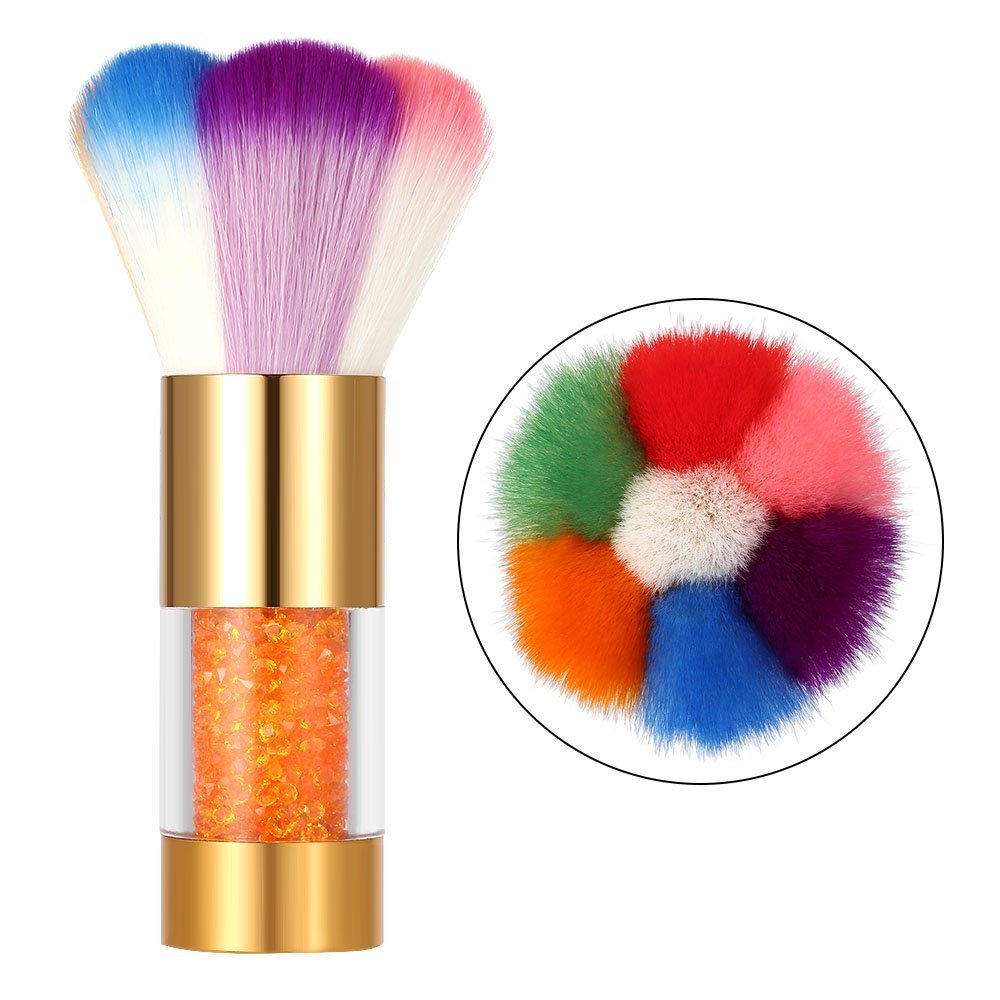 KIRa Nail Art Dust Remover Brush - 2 Pack Professional Nail Powder Cleaner for Acrylic & UV Gel, Rhinestones & Makeup - Perfect for Salon, Home Manicures & Nail Art Designs