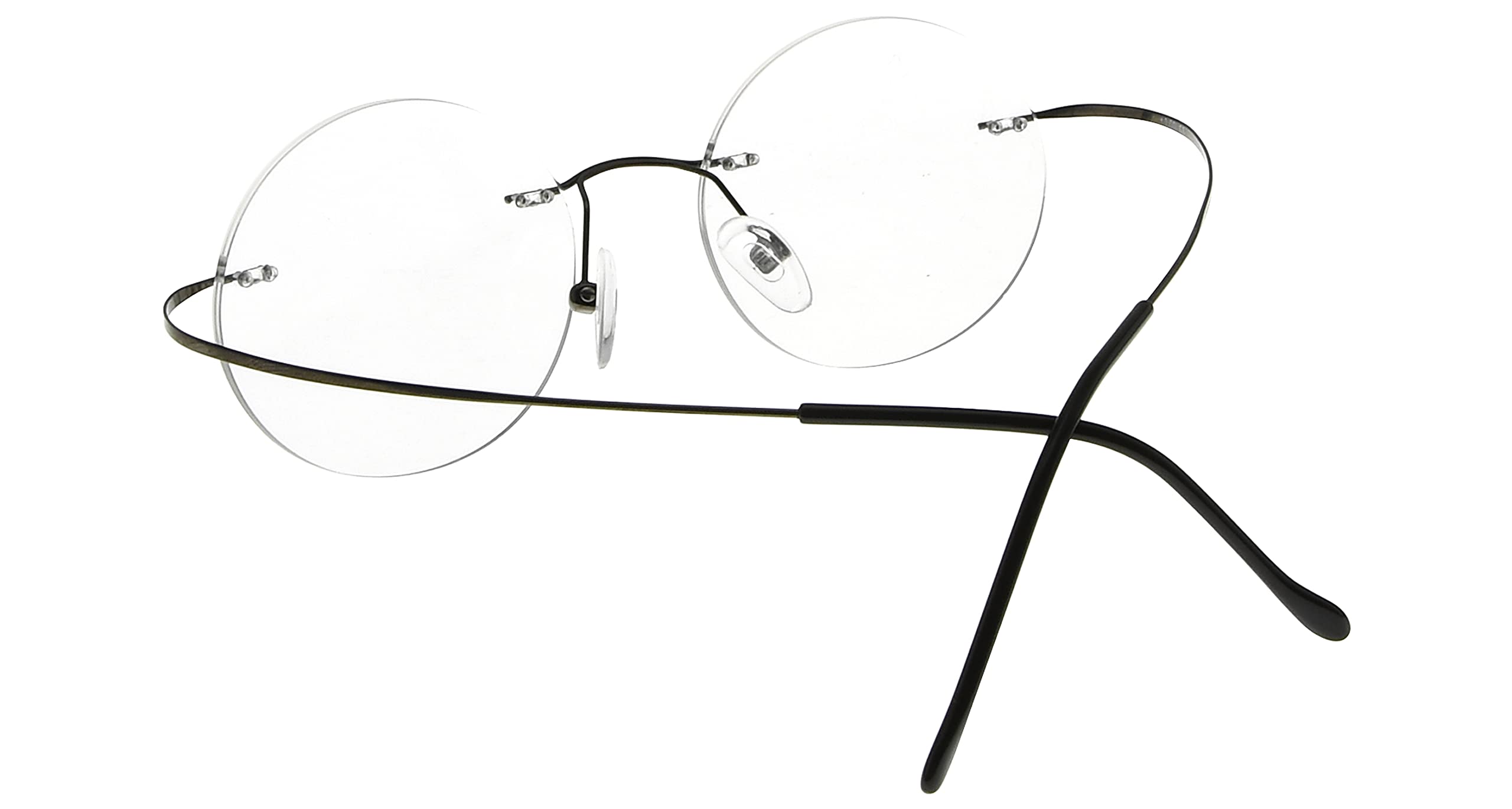 Titanium Rimless Round Reading Glasses for Men - Lightweight Circle Readers with Anti-Slip Nose Pads | Perfect for Office, Reading & Computer Work