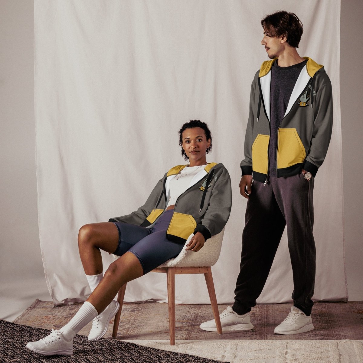 Sobriety Rocks Unisex Zip Hoodie - Gray & Yellow Variant | Comfortable & Stylish for Everyday Wear | Perfect for Casual Outings, Recovery Support & Gifts