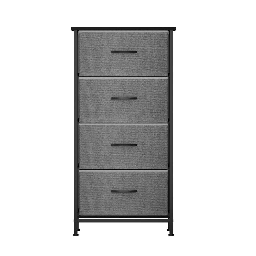 4-Drawer Chest Dresser Organizer - Tallboy Storage Cabinet in Grey for Bedroom, Living Room & Office