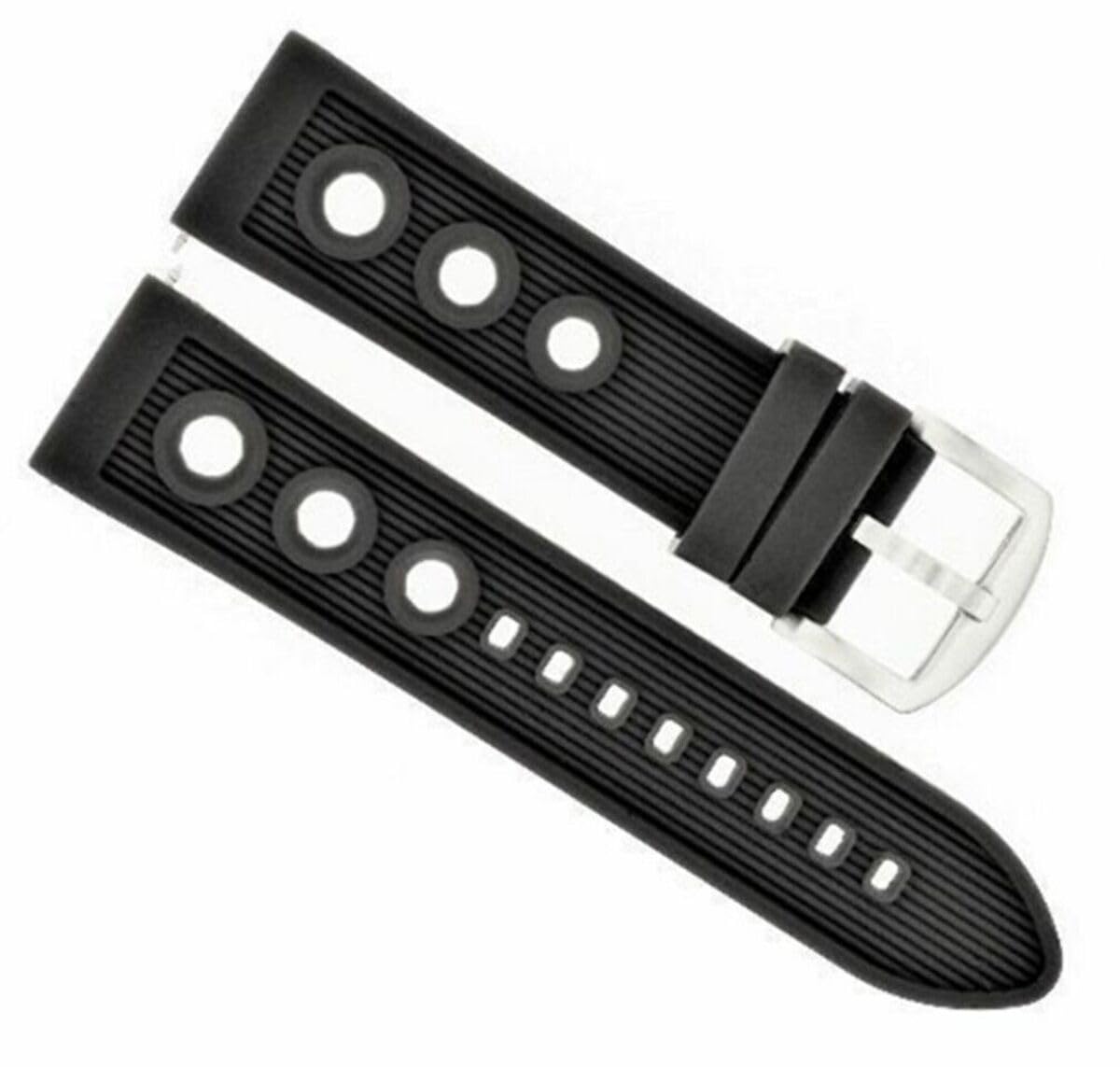 22mm Rubber Diver Watch Band Strap - Compatible with Invicta Russian 10918, 29179, 1326 - Black Replacement Strap for Water Sports, Diving & Everyday Wear