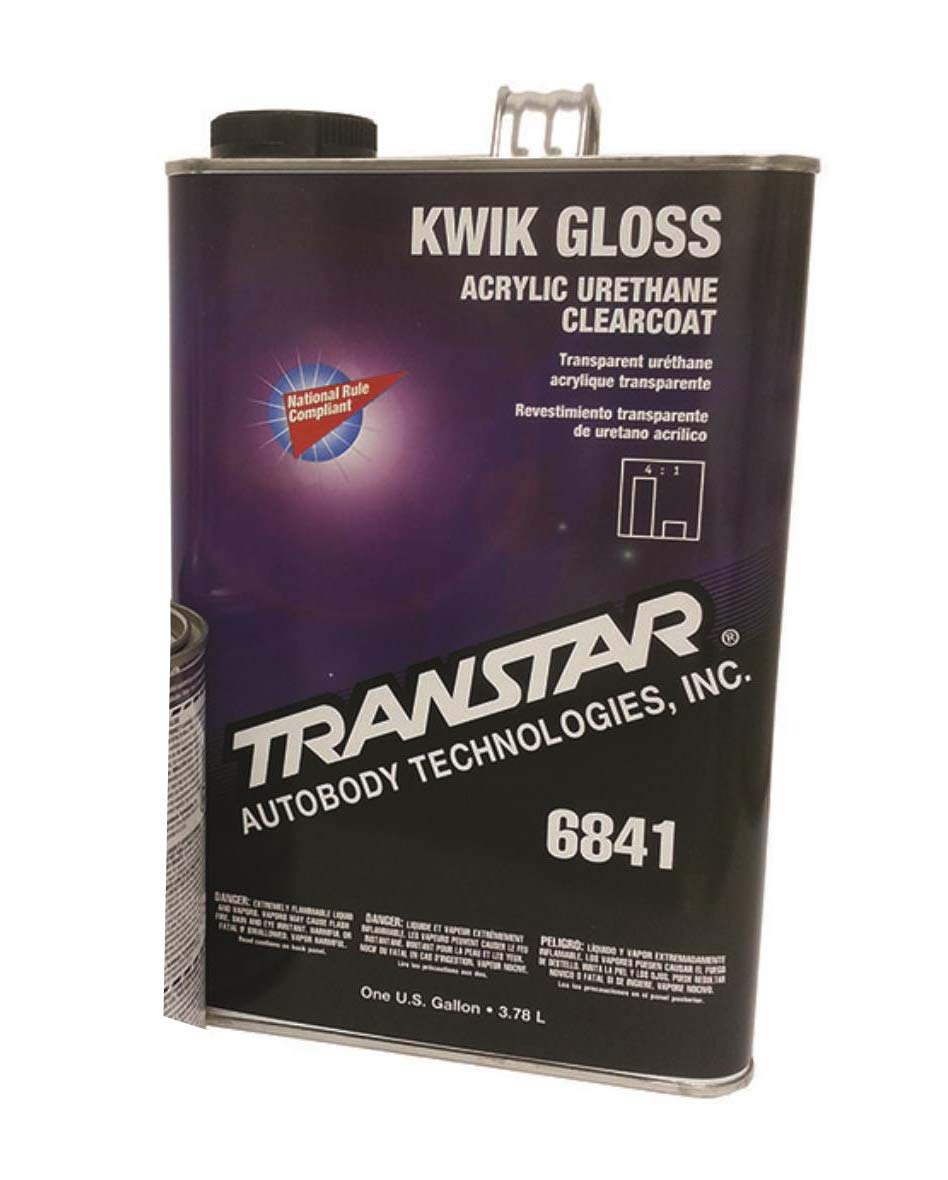 TRANSTAR 6841 Kwik Gloss Clear Coat - 1 Gallon Automotive Paint for Cars, Trucks & Motorcycles | High Gloss Finish, Fast Drying, Professional Use
