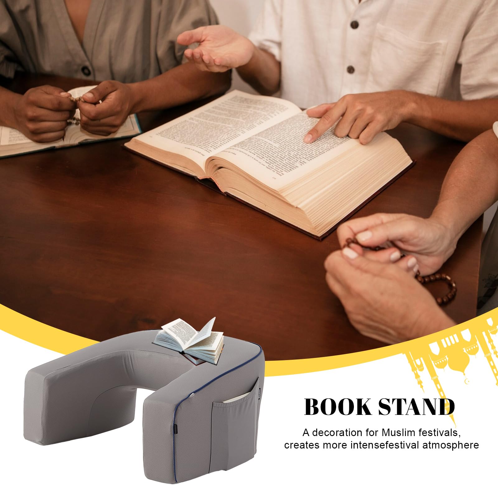Portable Lap Desk with Pillow - Ergonomic Laptop Stand for Bed, Gaming & Reading - Adjustable Work Pillow with Armrests for Comfortable Use in Bed, Sofa or Office