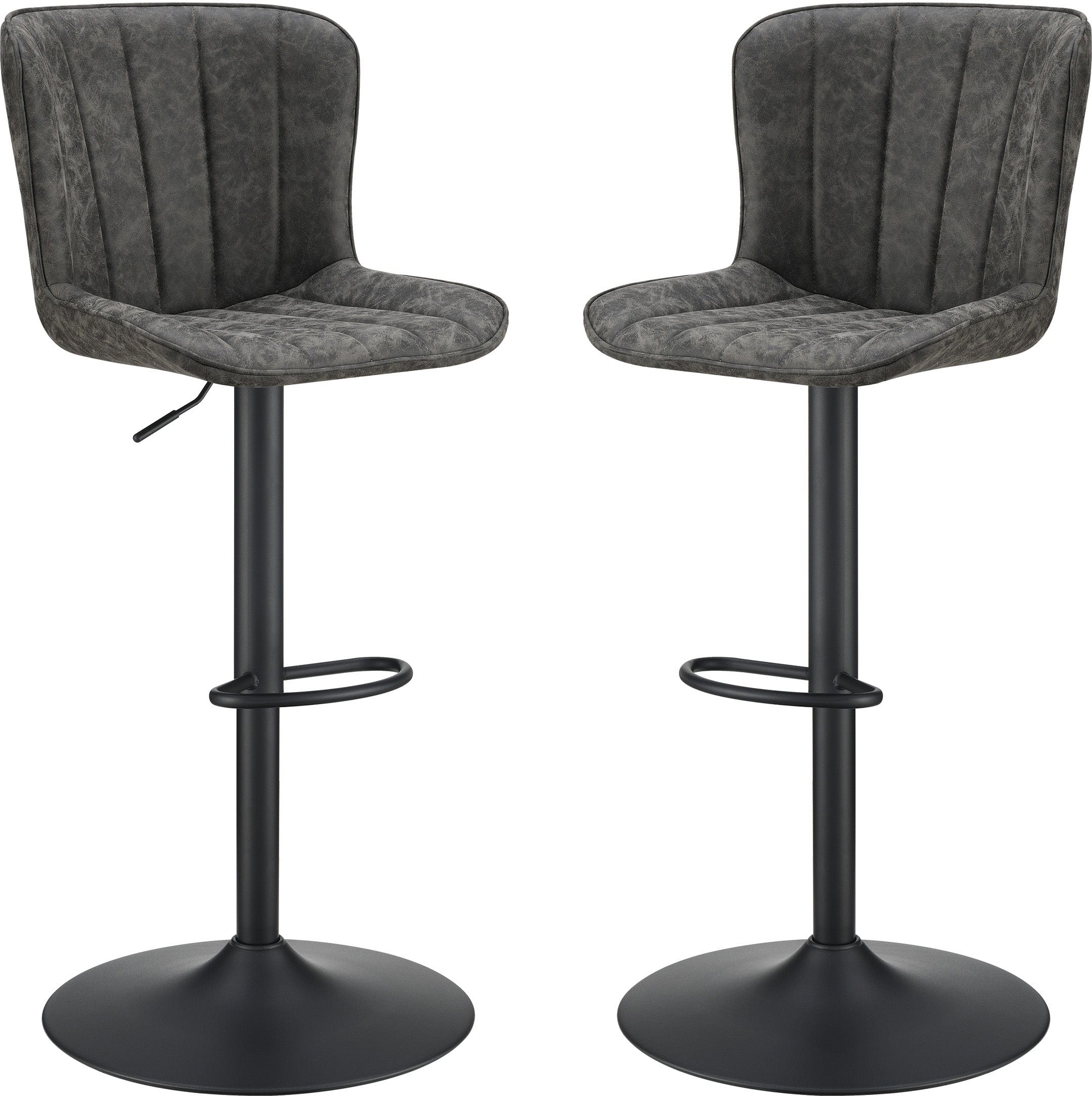 Office Star Kirkdale Height Adjustable Stool - 2 Pack Set [KRK2] | Ergonomic Swivel Stool for Home Office, Kitchen Island & Bar Counter
