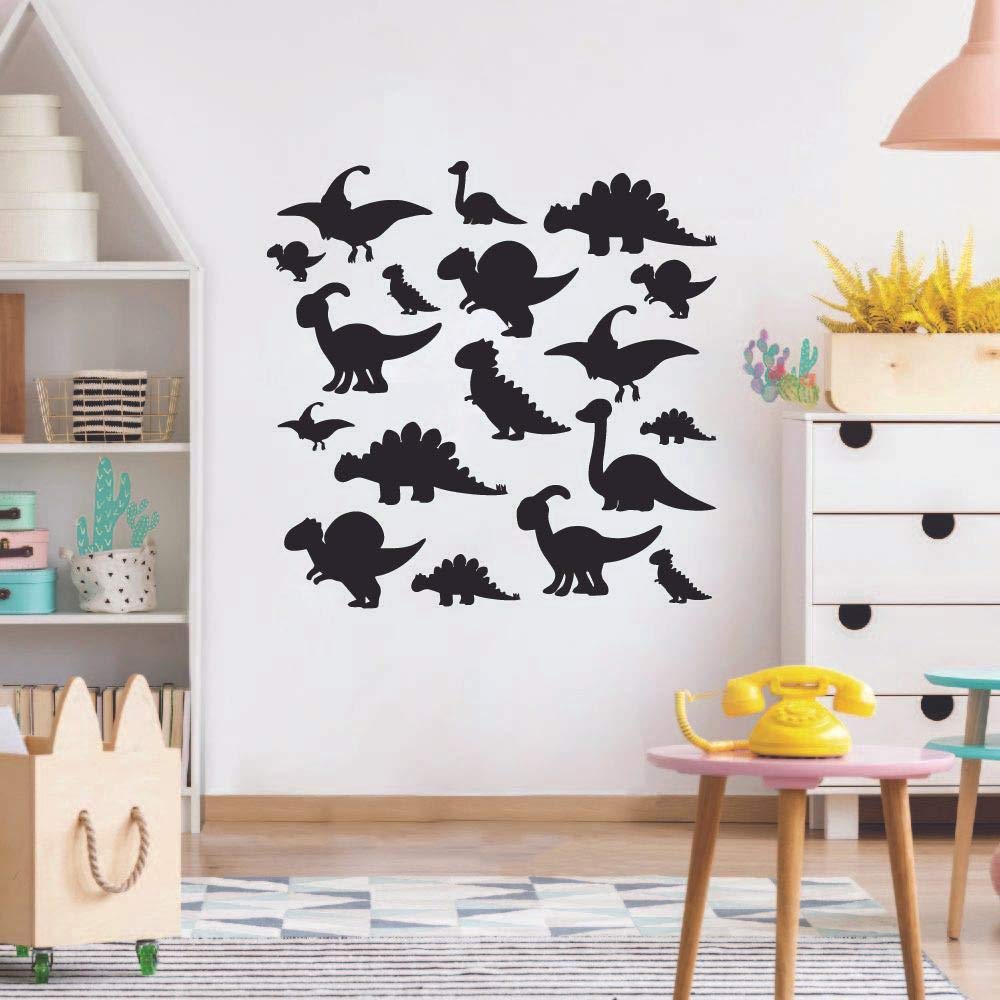 Dinosaur Wall Decals for Kids - T-Rex Silhouette Vinyl Stickers (30x30 inch) | Fun Nursery, Bedroom & Playroom Decor | Boys & Girls Room, Kindergarten, Garage Wall Art