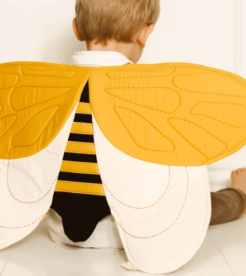 Fabelab Kids Dress Up Bee Wings - Fun Pretend Play Costume for Halloween, Birthday Parties & Dress-Up Games
