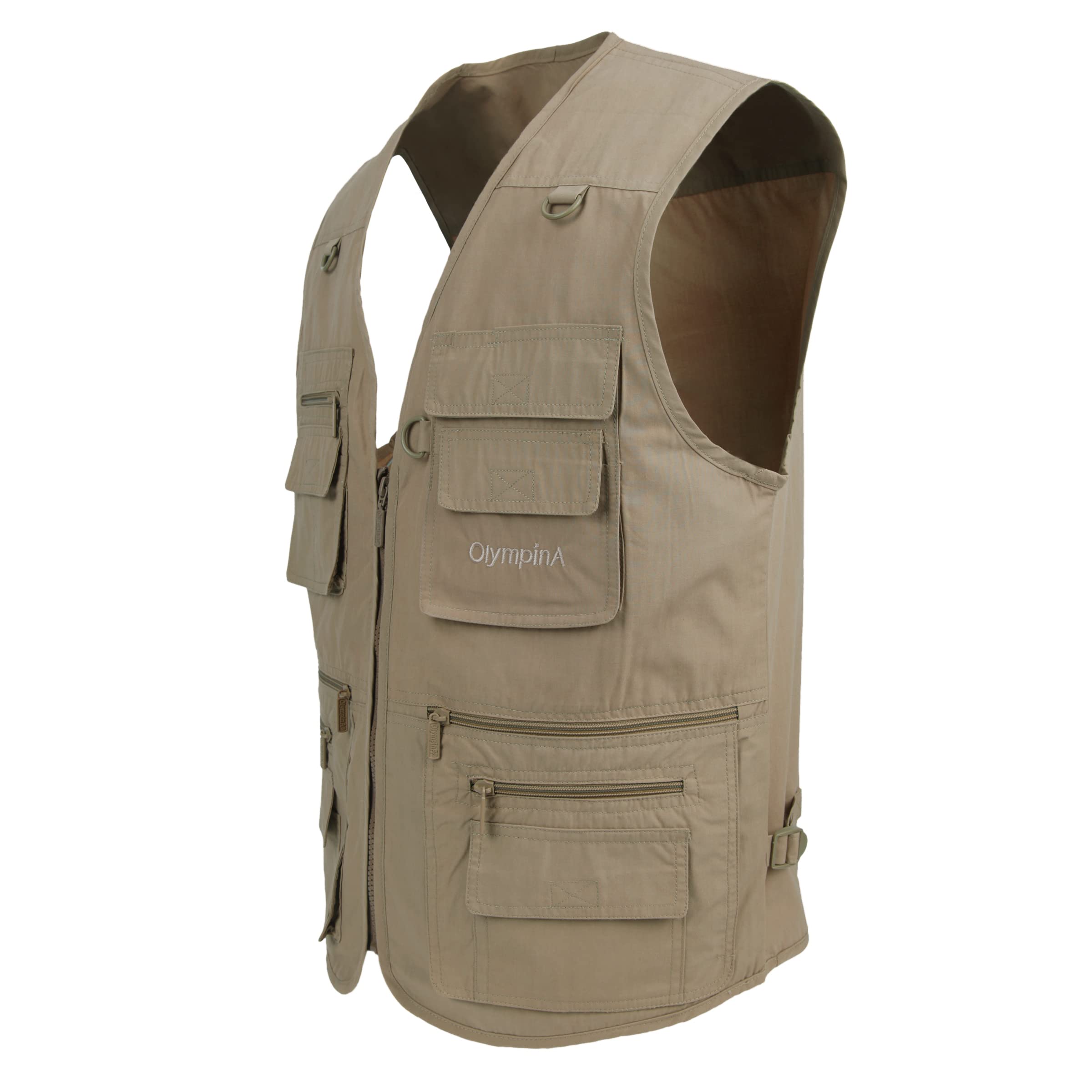 Men's Lightweight Poplin Fishing Vest with Multiple Pockets - Outdoor Travel, Sports & Work Utility Vest for Hiking, Camping and Fishing Adventures