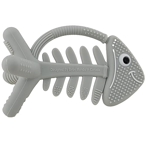 Baby Teething Toys 0-6 Months | Soft Silicone Fish Teether for Pain Relief & Brain Development | Perfect for Newborns & Infants
