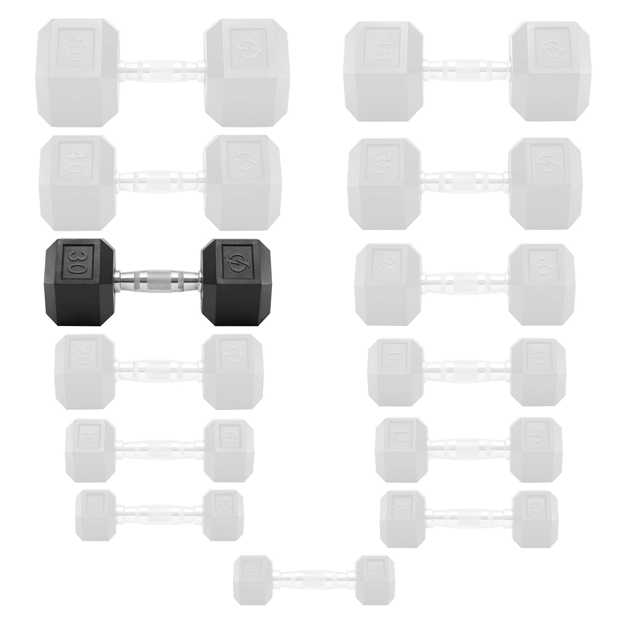 Premium Rubber Coated Hex Dumbbell Set - Non-Slip Grip for Strength Training, Home Gym, and Fitness Workouts