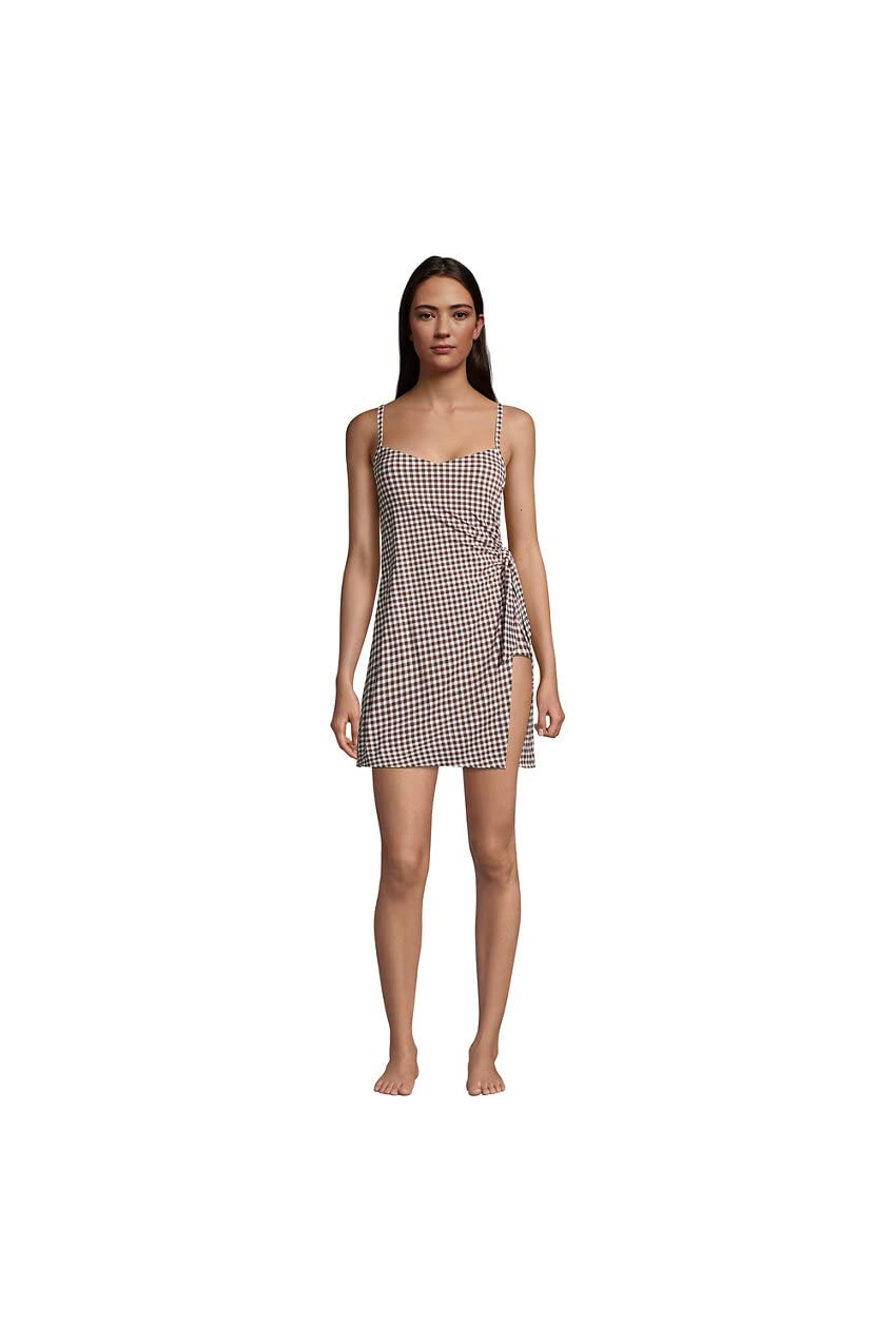 Lands' End Women's Chlorine Resistant One Piece Swimsuit - Sweetheart Neckline Swim Dress with Adjustable Straps | Perfect for Beach, Pool & Vacation