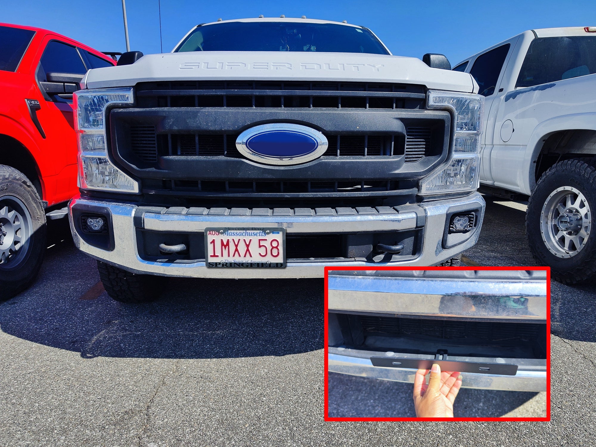 EZ Mount License Plate Relocation Bracket for Jeep Wrangler & Ford Bronco/F150/F250 - Off-Road & Street Legal Solution for Front Bumper Customization