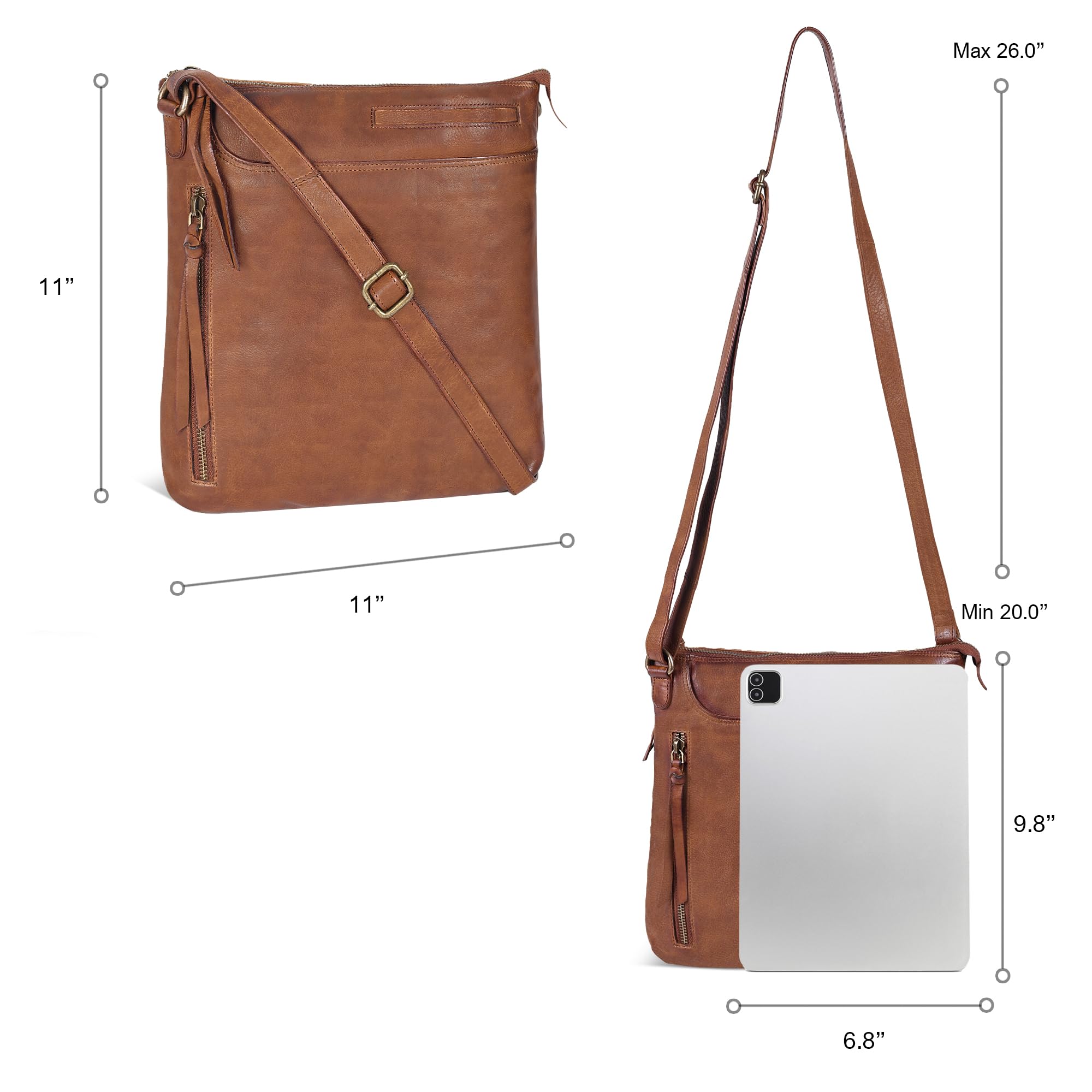 Stylish Leather Crossbody Bags for Women - Fashionable Ladies Sling Handbags - Medium Size Shoulder Purse - Perfect for Work, Travel & Everyday Use