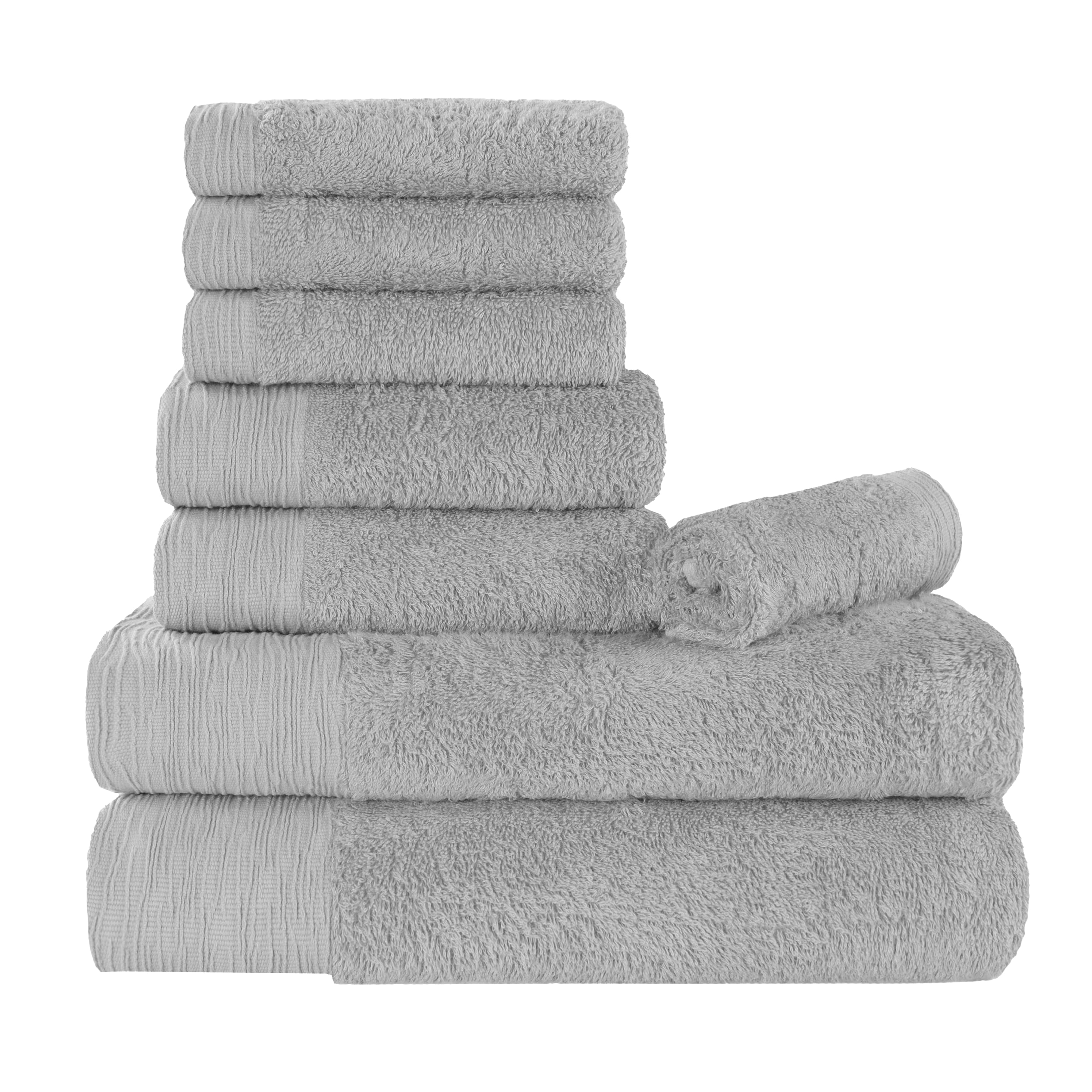 8-Piece Bamboo Rayon Towel Set - Eco-Friendly, Soft & Fluffy - Perfect for Bath, Spa & Home Decor