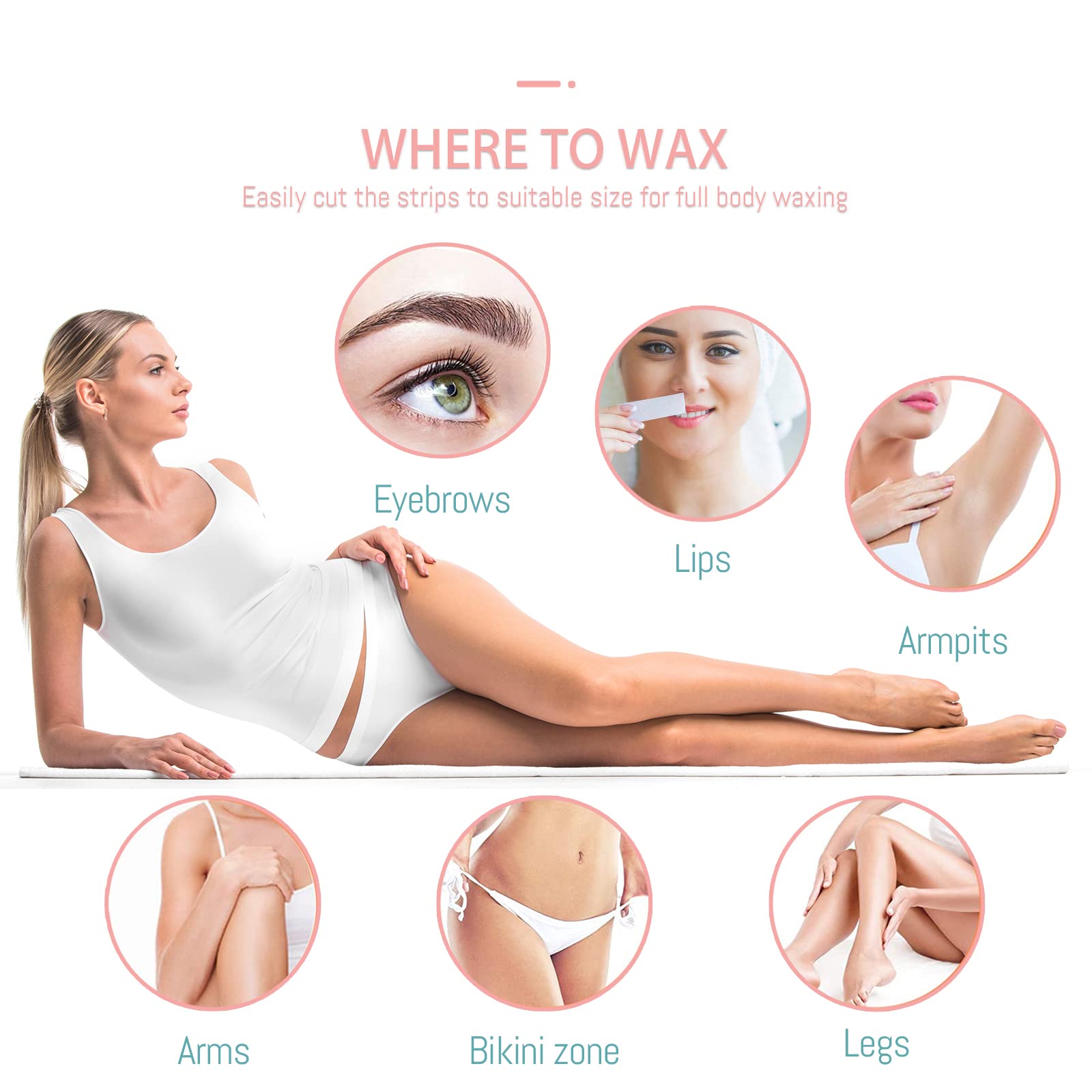 100 Yard Non-Woven Disposable Wax Strips for Body & Face Hair Removal - Gentle Epilating Roll for Smooth Skin at Home or Salon