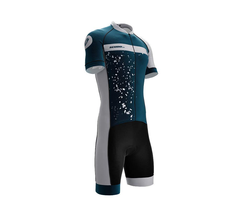 Men's Blue Speed Suit Short Sleeve Time Trial Cycling Jersey - Performance Bike Racing Gear for Road & Triathlon Training