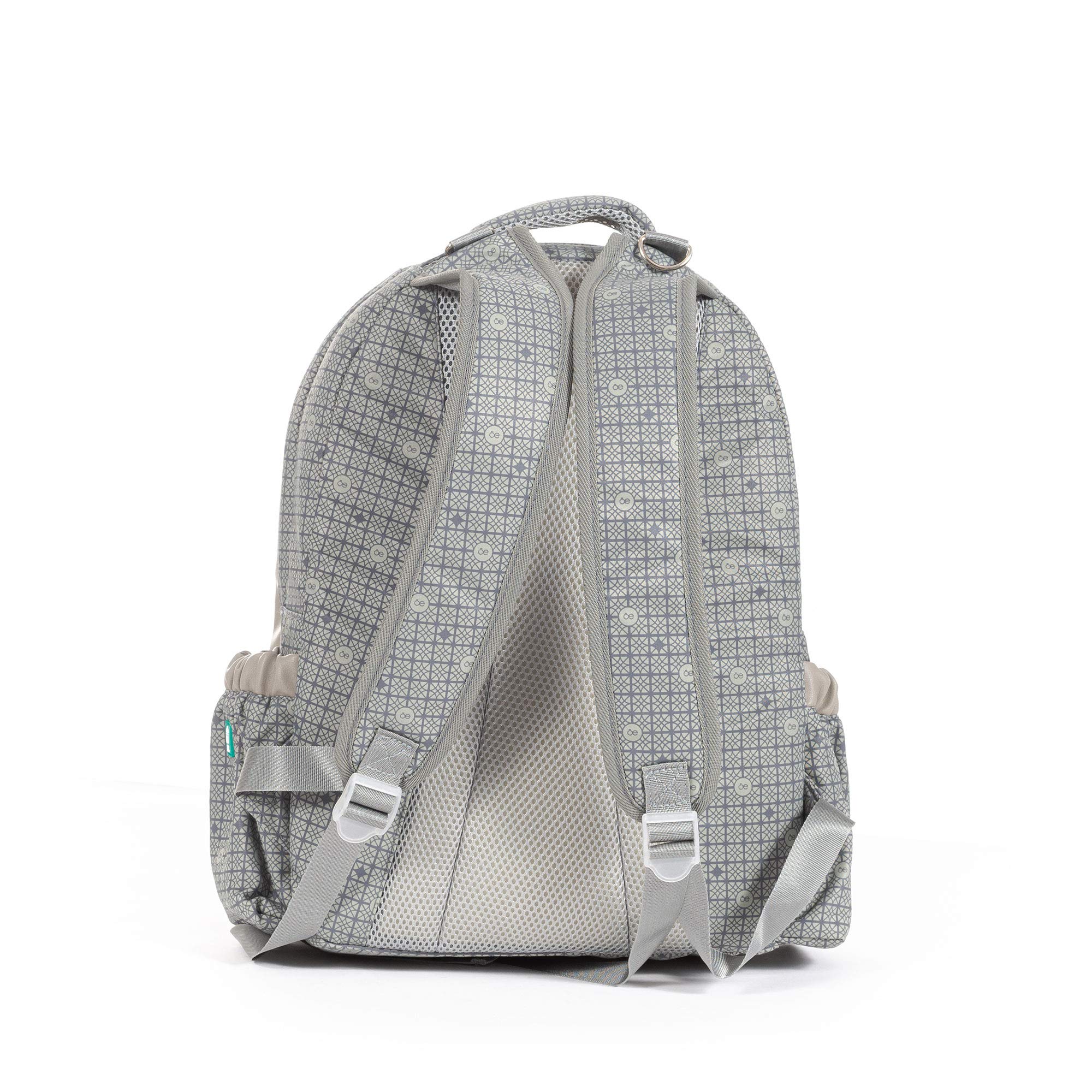 Cloe Mom & Baby Monogram Diaper Backpack - Stylish Gray Diaper Bag for Travel, Daycare & On-the-Go Parents | Large Capacity, Insulated Pockets & Durable Design