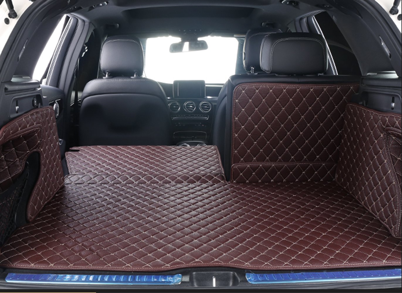 3D Full Coverage Car Trunk Mat for Nissan Pathfinder 2013-2024 - Premium Custom Fit Cargo Liner, Non-Slip Protection, Coffee Brown - Perfect for Road Trips, Grocery Hauling & Pet Transport