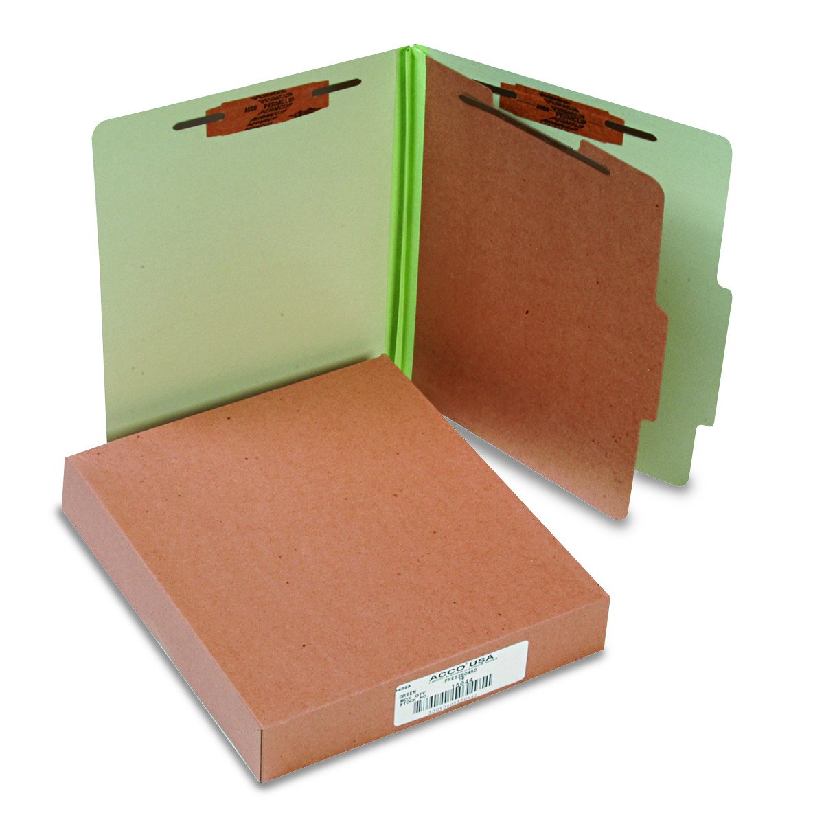 ACCO Classification Folders with Fasteners - 4-Part Pressboard Letter Size Folders, Green (10 per Box, A7015044) - Perfect for Office Organization, School Supplies & Document Filing