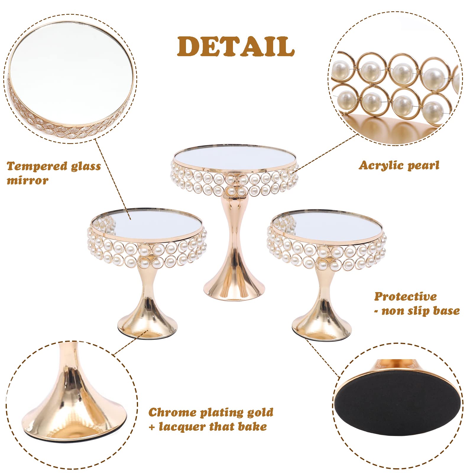 8 Pack Gold Metal Cake Stand Cupcake Holder Set - Creative Dessert Display Serving Platter for Birthday, Wedding & Party Decoration - Perfect for Buffets, Tea Parties, and Dessert Tables