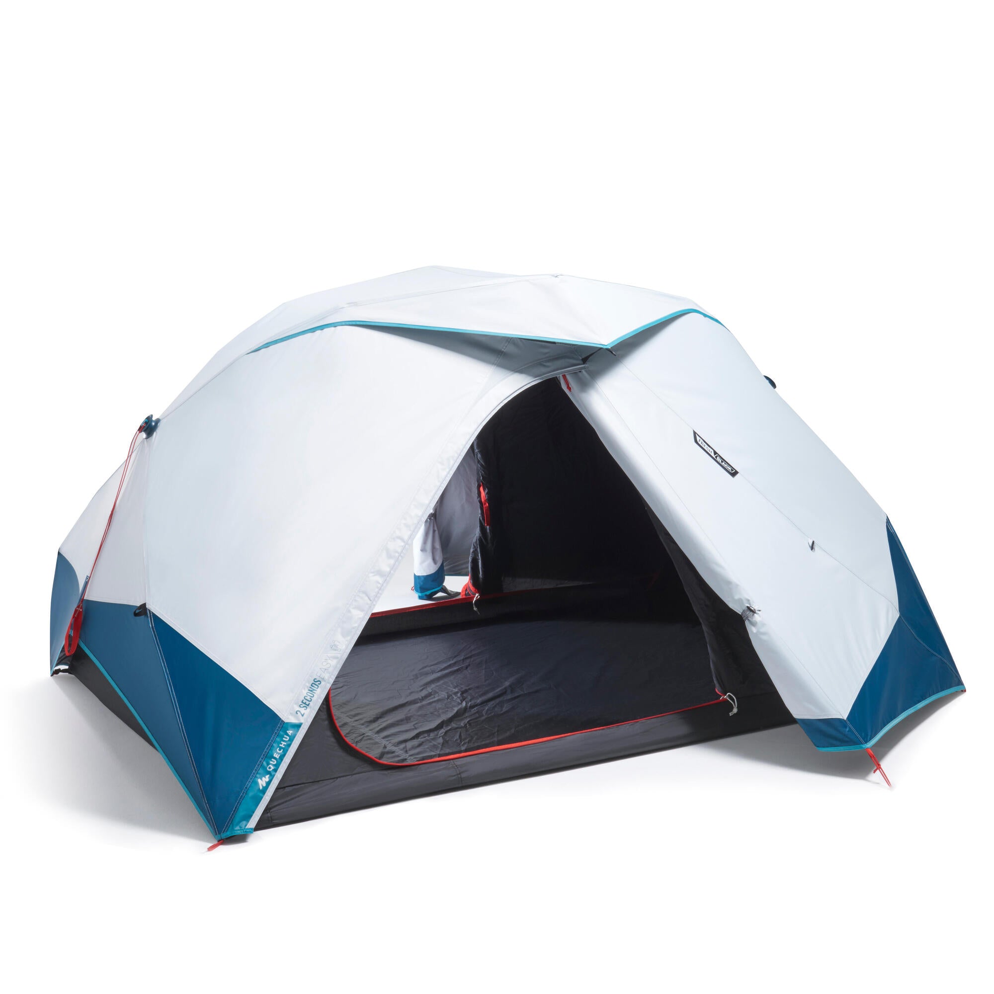 Quechua 2 Second Easy Fresh & Black Waterproof Pop Up Camping Tent for 2 Person - Lightweight Instant Setup Tent for Outdoor Adventures, Hiking, Backpacking & Family Camping Trips