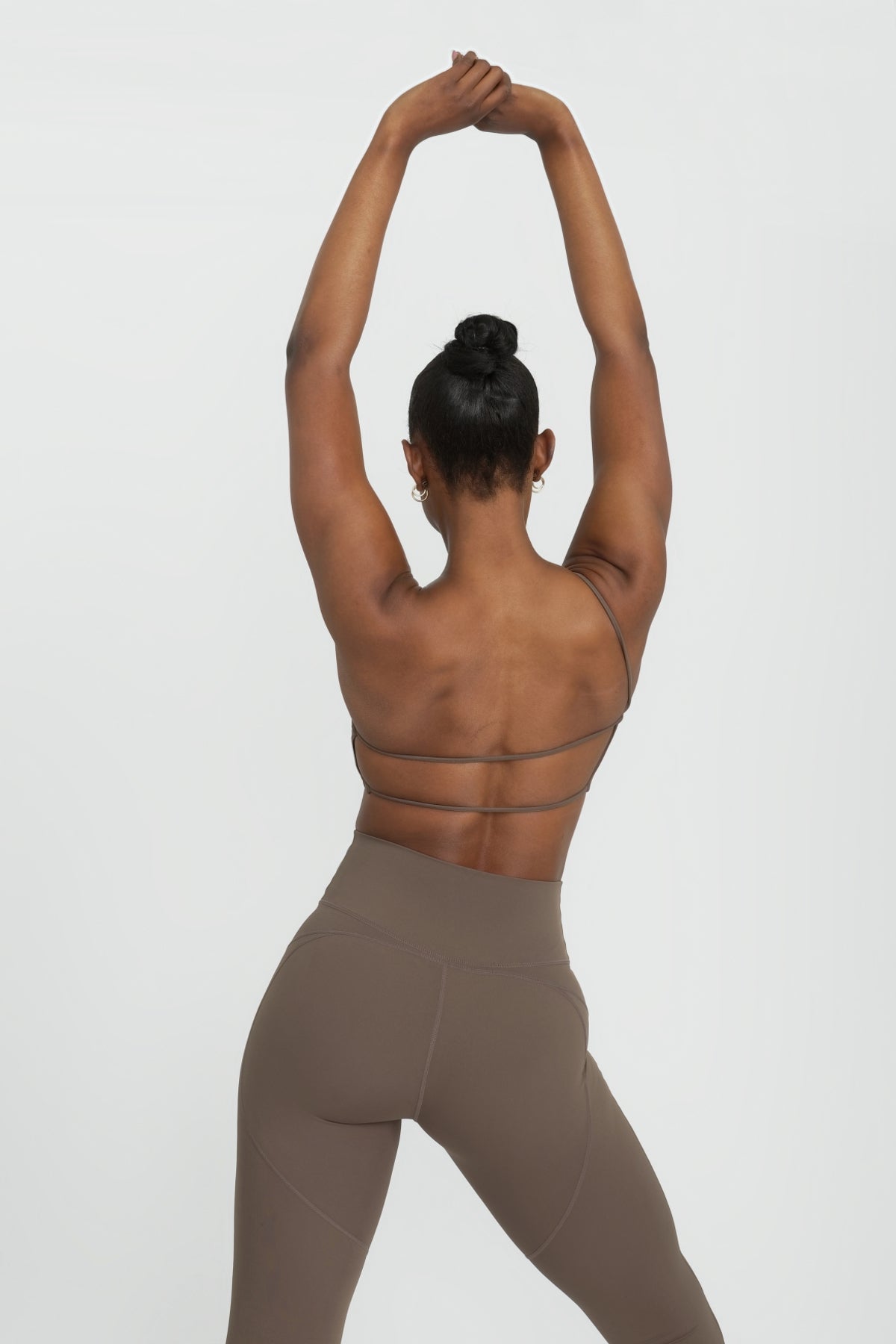 Billi Asymmetrical Sports Bralette - Breathable Workout Top for Women in Taupe | Yoga, Running & Gym Essentials