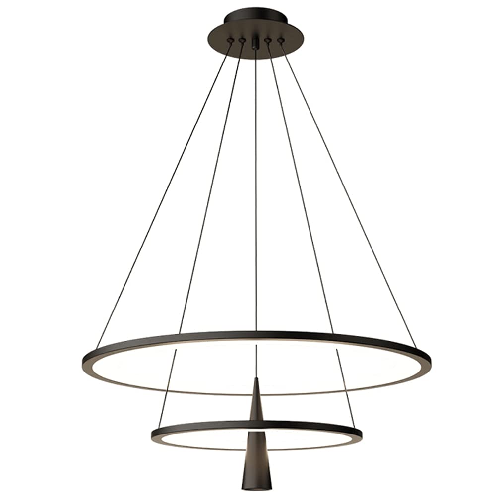 Nordic Round LED Spotlight Iron Art Chandelier - Tri-Color Dimmable Hanging Light for Bedroom & Dining Room | Modern Ceiling Pendant Lamp with Adjustable Brightness | Perfect for Home Decor, Living Room Lighting and Restaurant Ambiance