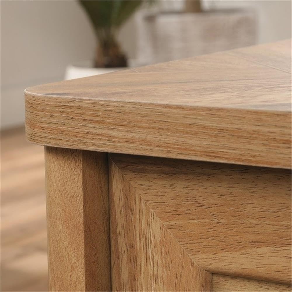 Modern Wood Coffee Table with Storage Shelf - Contemporary Sindoori Mango Finish - Perfect for Living Room, Office or Small Space Furniture