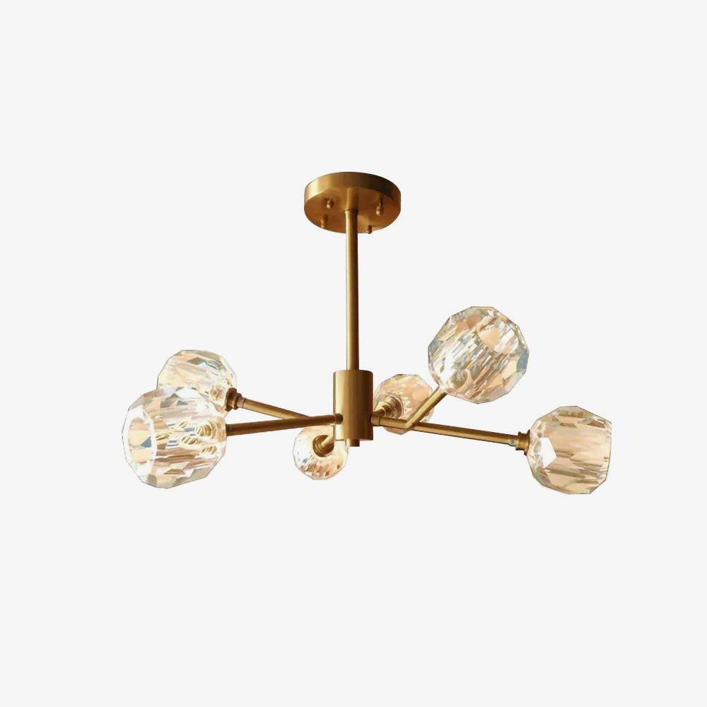 Crystal Ball Round Cluster Chandelier - Elegant Glass Sphere Ceiling Light Fixture for Dining Room, Bedroom & Living Room Decor