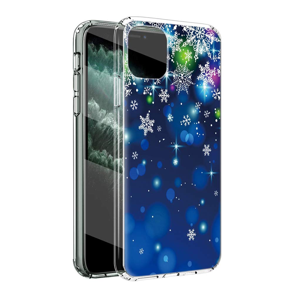 Eouine iPhone 11 Pro Max Case - Clear Transparent TPU Silicone Cover with Elk Snowflake Pattern | Shockproof & Soft Protective Phone Case for Apple iPhone 11 Pro Max | Perfect for Everyday Use, Travel & Outdoor Activities