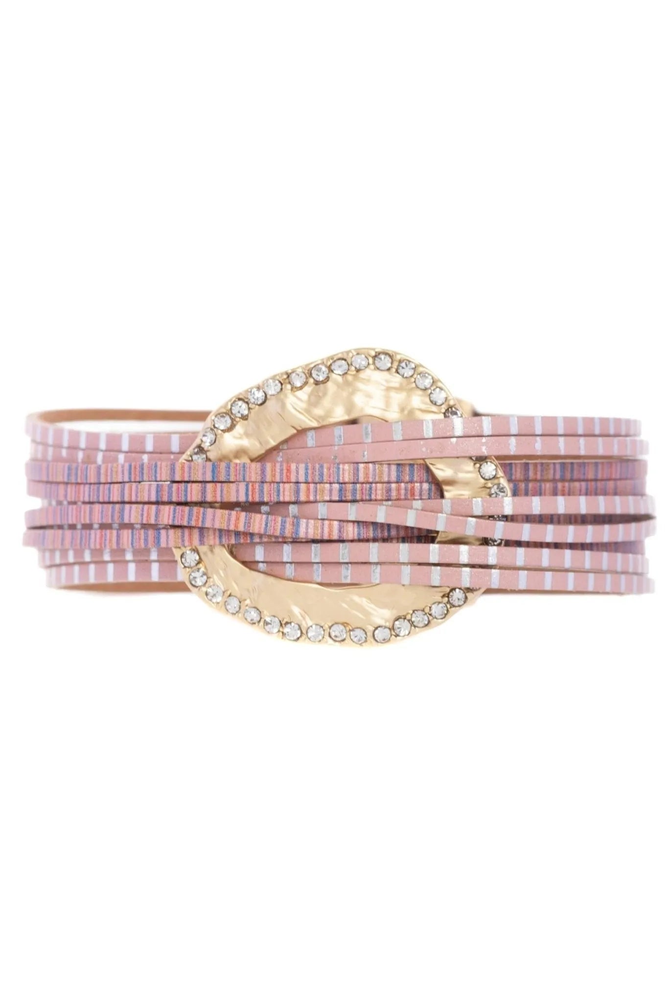 Vegan Leather Crystal Disk Bracelet for Women - Elegant Boho Chic Jewelry for Casual & Party Wear - Perfect Gift for Her