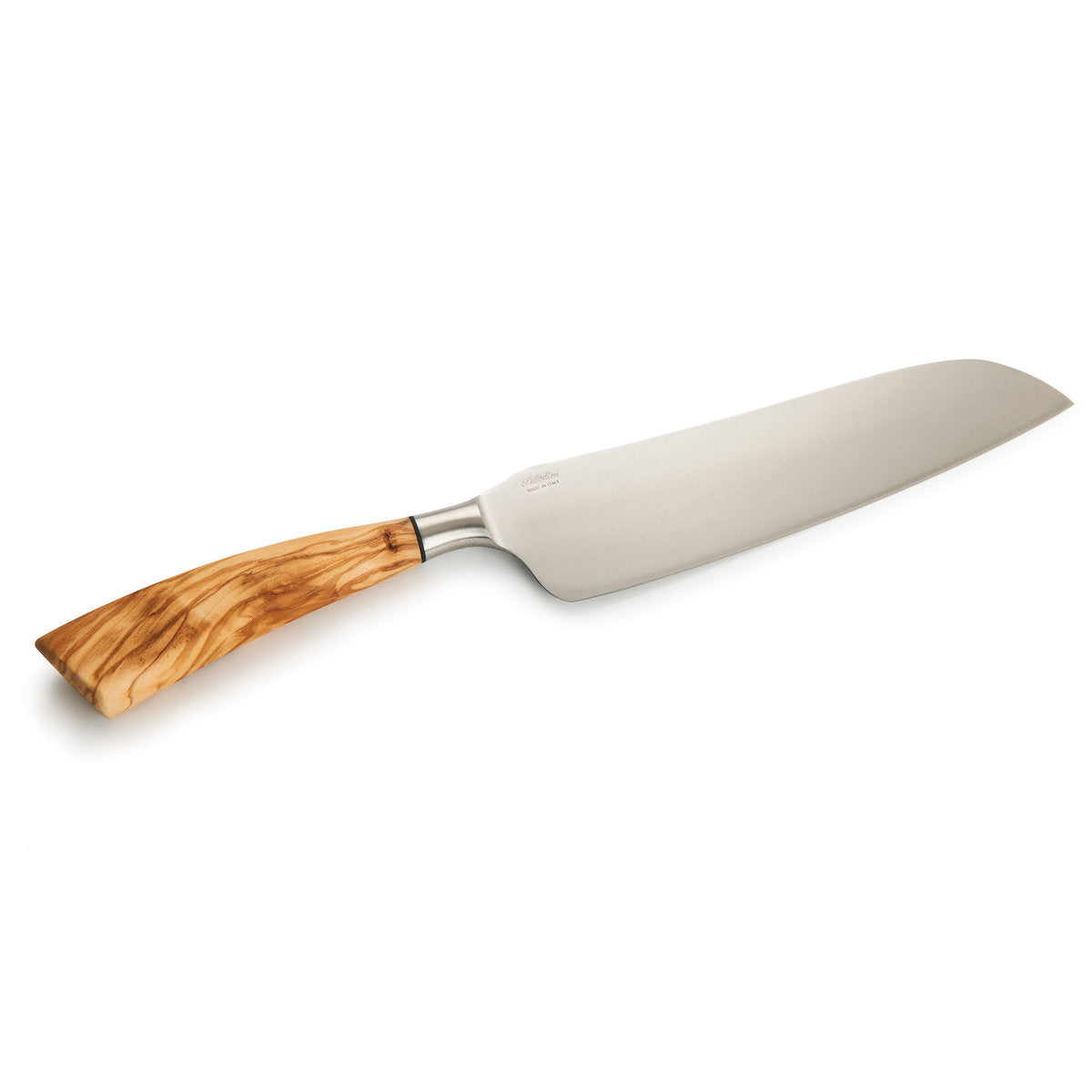 Premium Italian Santoku Knife 8 Inch - High Carbon Stainless Steel Blade & Handcrafted Olive Wood Handle - Perfect for Professional Chefs, Home Cooking, and Gourmet Food Preparation