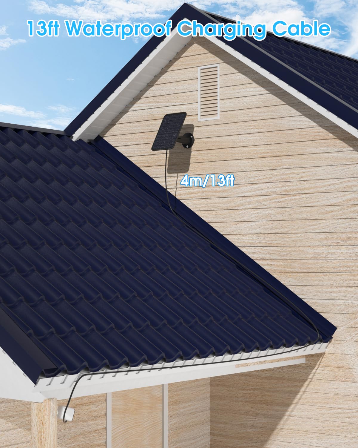 5W Solar Panel for Blink Outdoor 4 (4th Gen) Camera - 4 Pack Weatherproof IP65 Solar Charger with 13.1ft Cable & Secure Wall Mount - Continuous Power for Home Security & Surveillance Cameras in All Weather Conditions