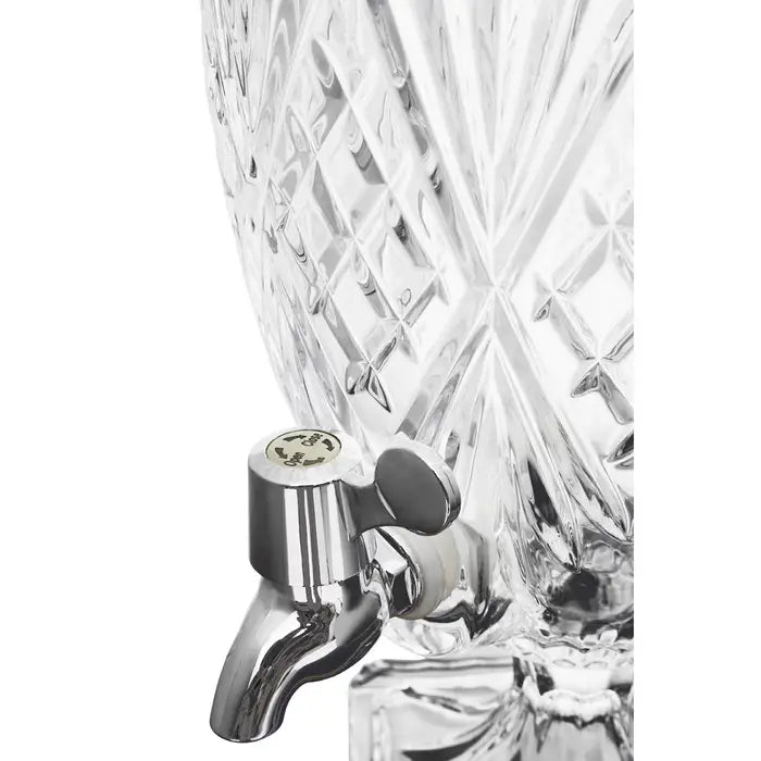 Beaufort Crystal Glass Beverage Dispenser with Spigot - Elegant Drink Pitcher for Lemonade, Iced Tea, and Party Punch - Perfect for Weddings, BBQs, and Outdoor Gatherings