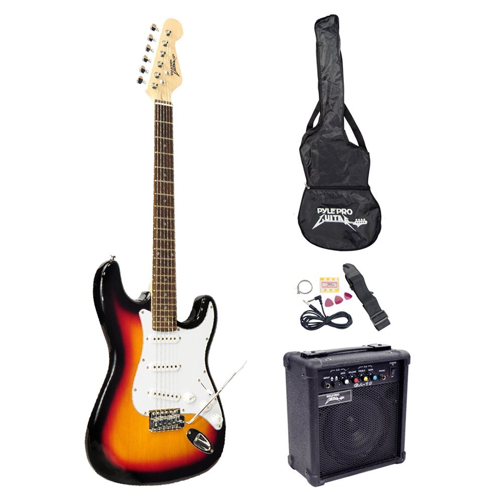 **Pyle Full Size Electric Guitar Kit for Kids - Beginner Starter Package with Amp, Case & Accessories - Perfect for Learning, Practice & Performances**