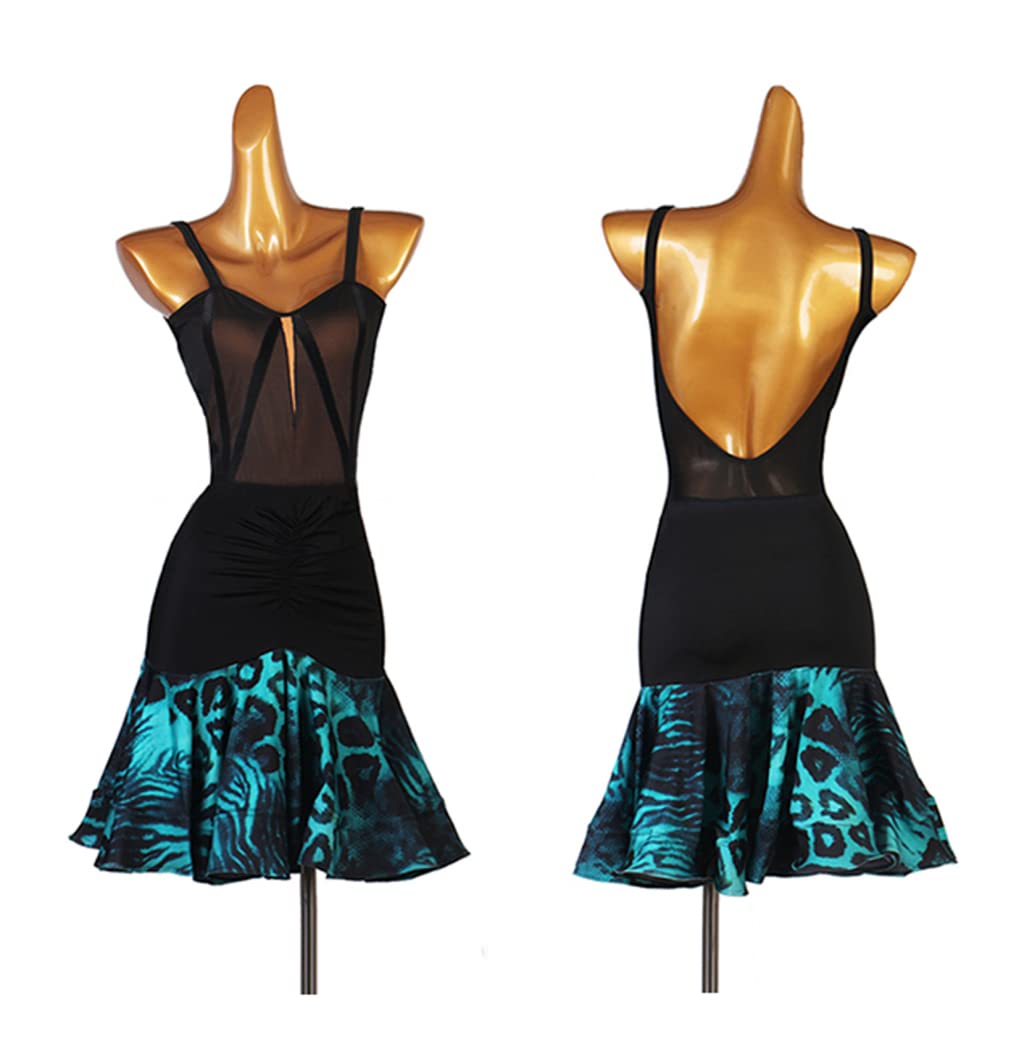 Strapless Latin Dance Dress for Women - Salsa, Tango, Cha Cha Performance & Training Costume - Spandex Party, Competition, Stage Show Outfit