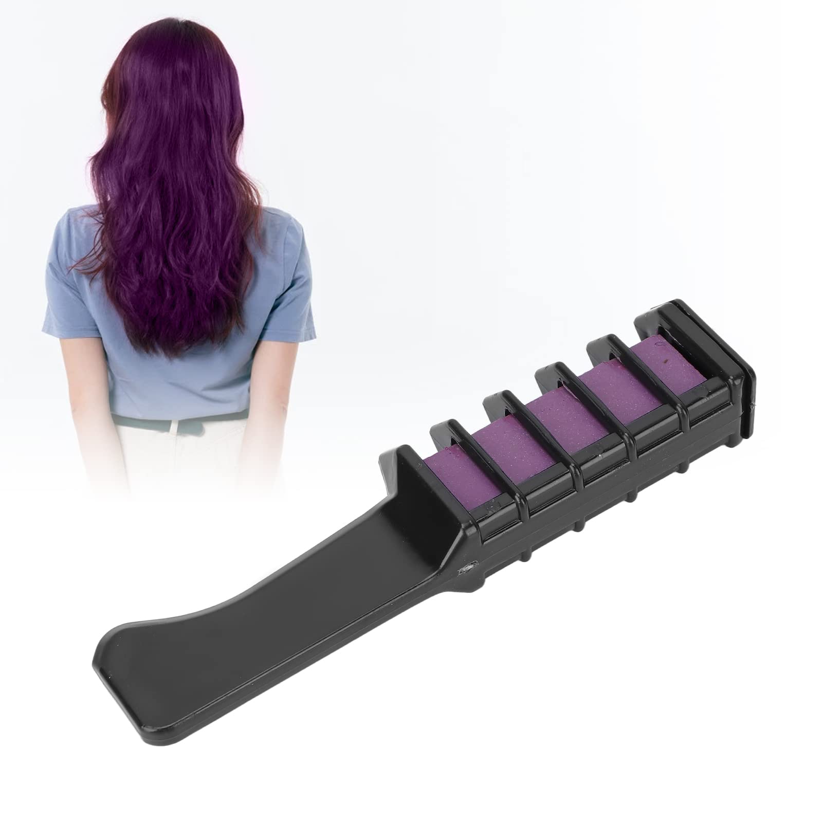 Washable Temporary Hair Color Chalk Comb - Easy to Use & Disposable for Quick Hair Styling (Purple) | Perfect for Parties, Halloween, Cosplay & Festivals