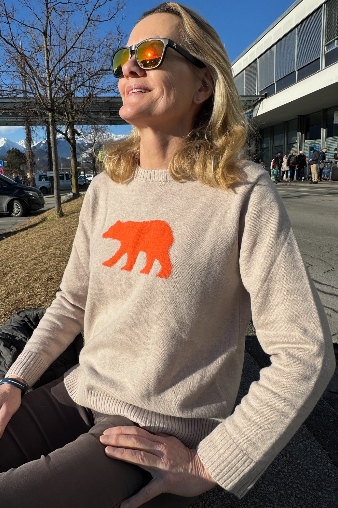 Premium Merino Wool Polar Bear Sweater - Soft & Warm Winter Knitwear for Men & Women | Oat & Orange Color Options | Perfect for Cold Weather, Outdoor Activities & Cozy Home Wear